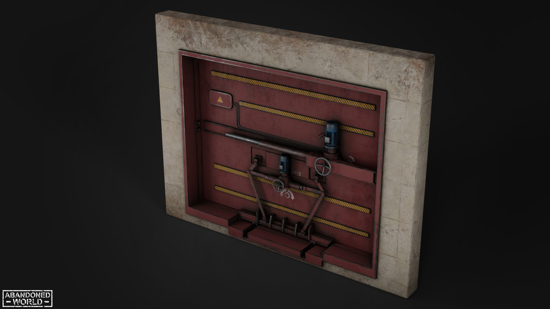 Subway Hermetic Gate Low-poly 3D model_3