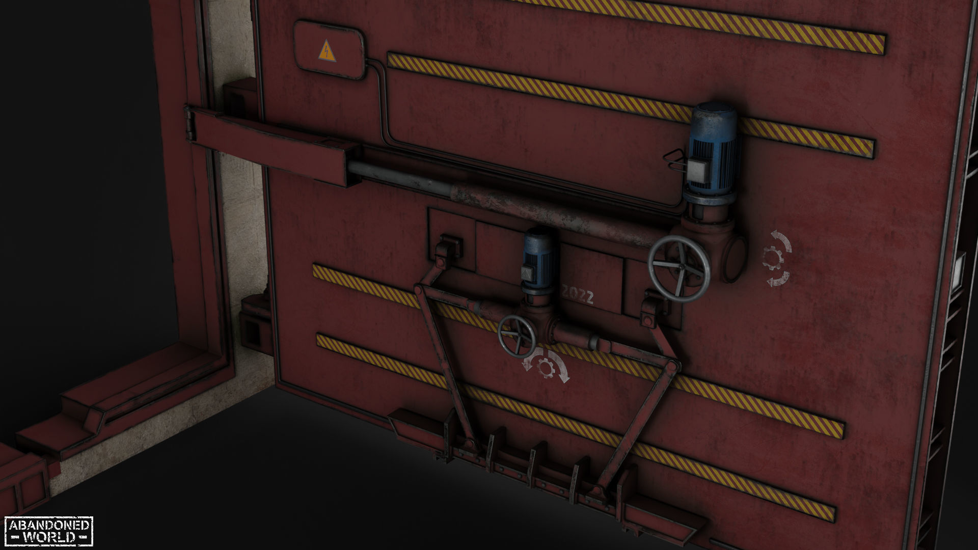 Subway Hermetic Gate Low-poly 3D model_10