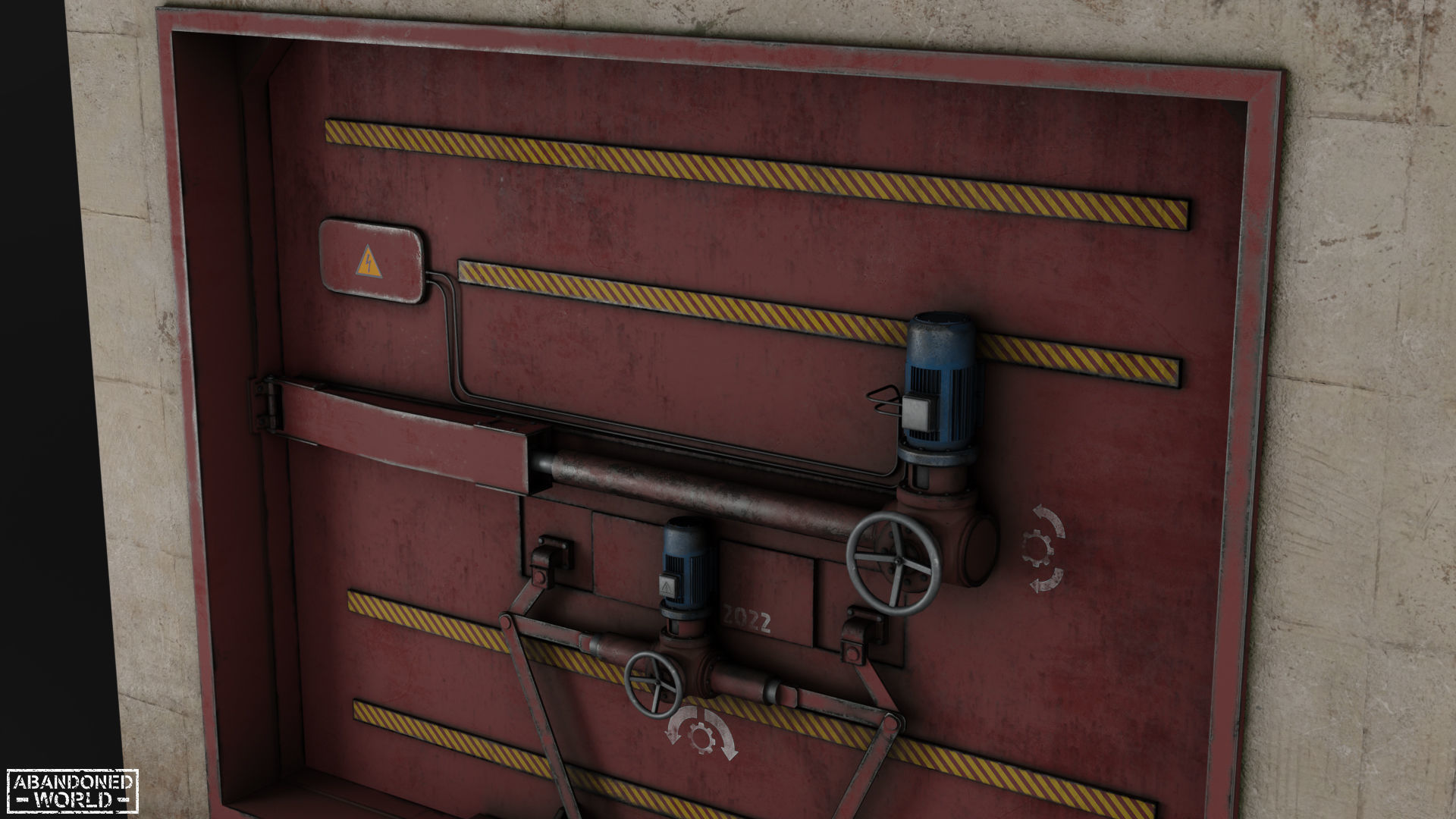 Subway Hermetic Gate Low-poly 3D model_13