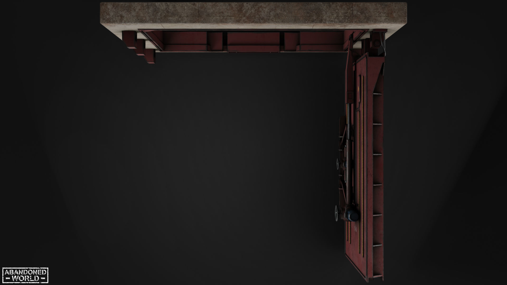 Subway Hermetic Gate Low-poly 3D model_7