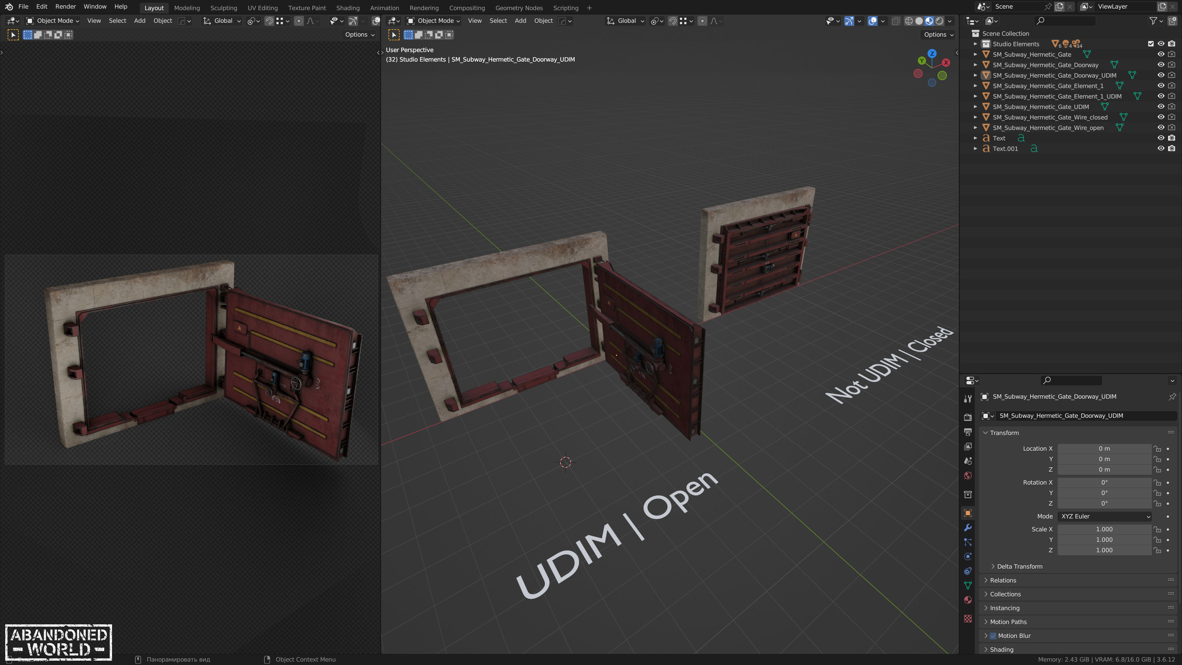Subway Hermetic Gate Low-poly 3D model_17