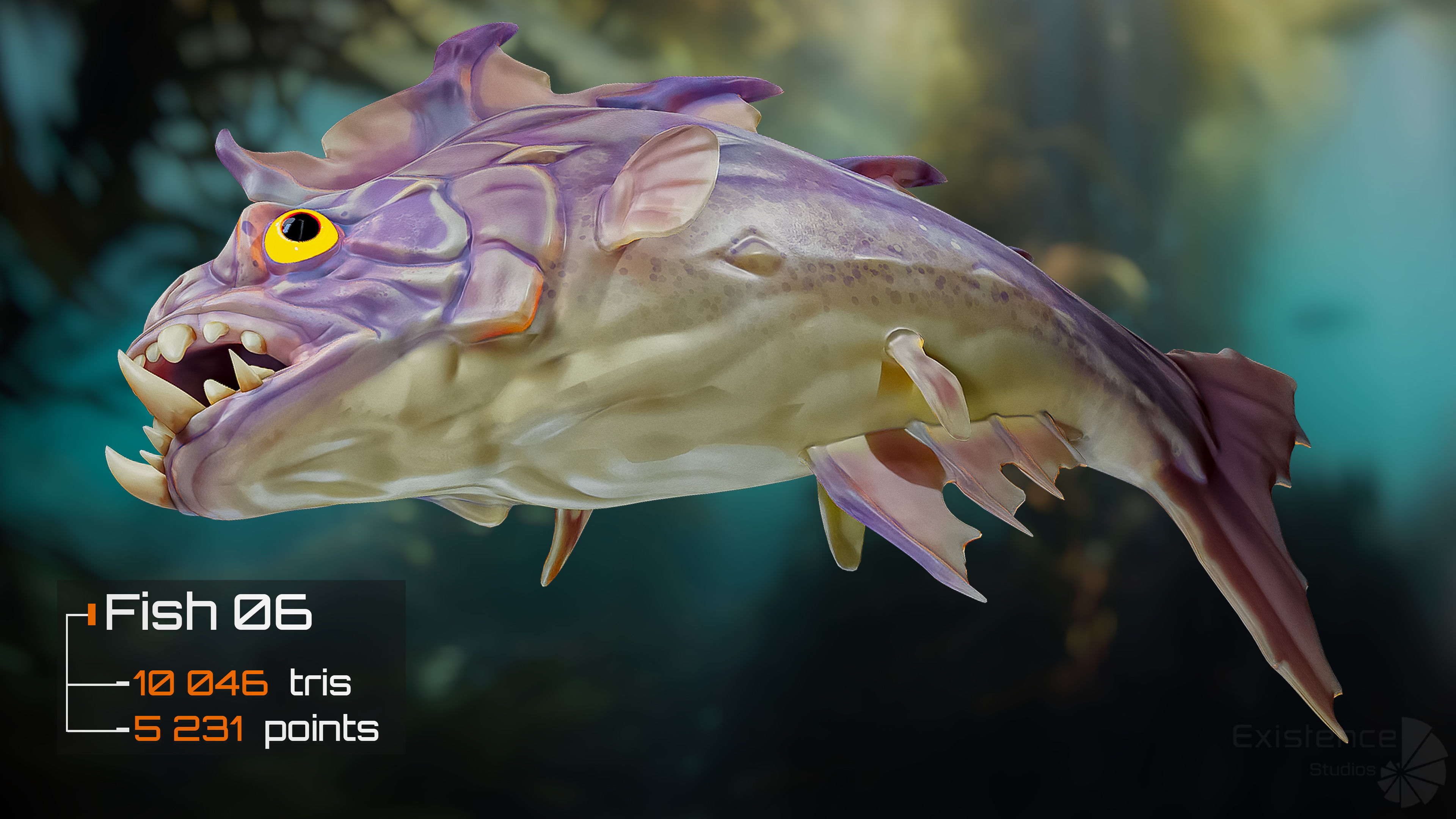 Fantasy Fish 06 - Aqua Life - Water Underwater Creature - 45 Low-poly 3D model_4