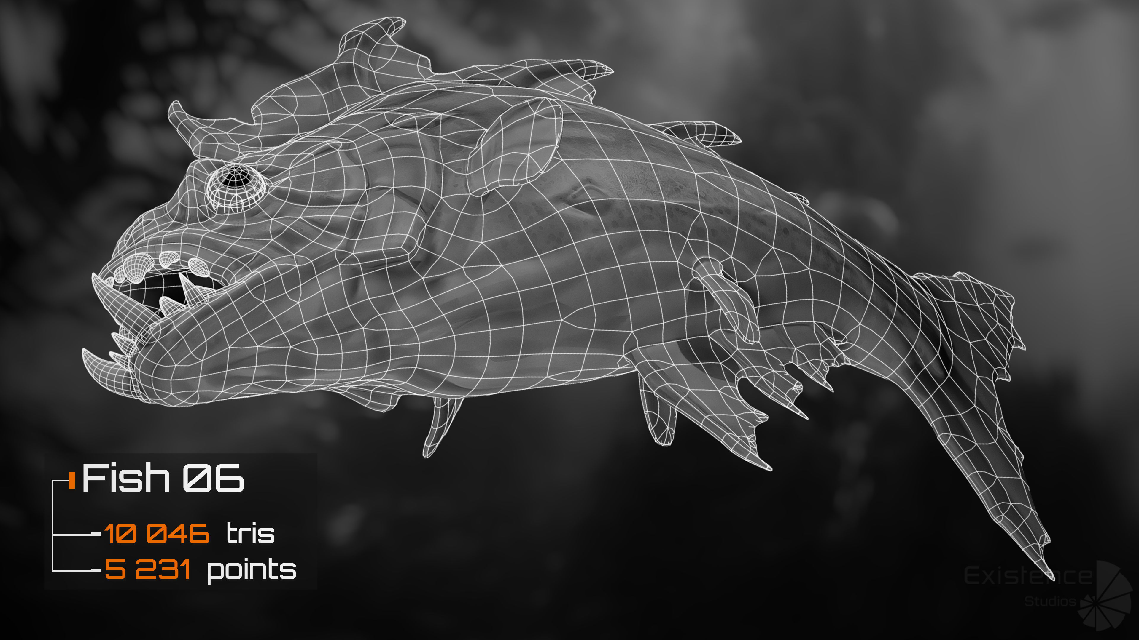 Fantasy Fish 06 - Aqua Life - Water Underwater Creature - 45 Low-poly 3D model_5