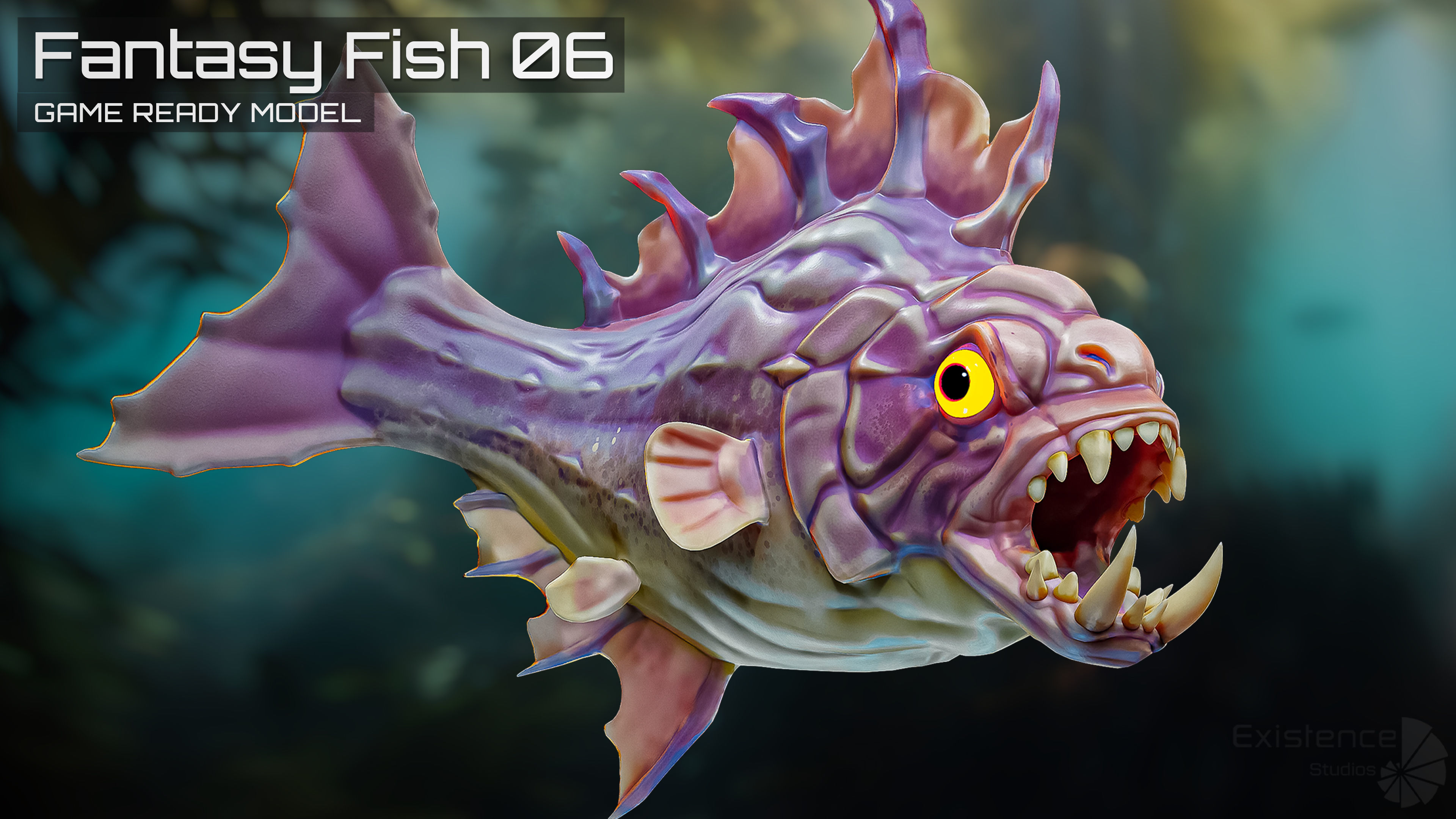 Fantasy Fish 06 - Aqua Life - Water Underwater Creature - 45 Low-poly 3D model_2