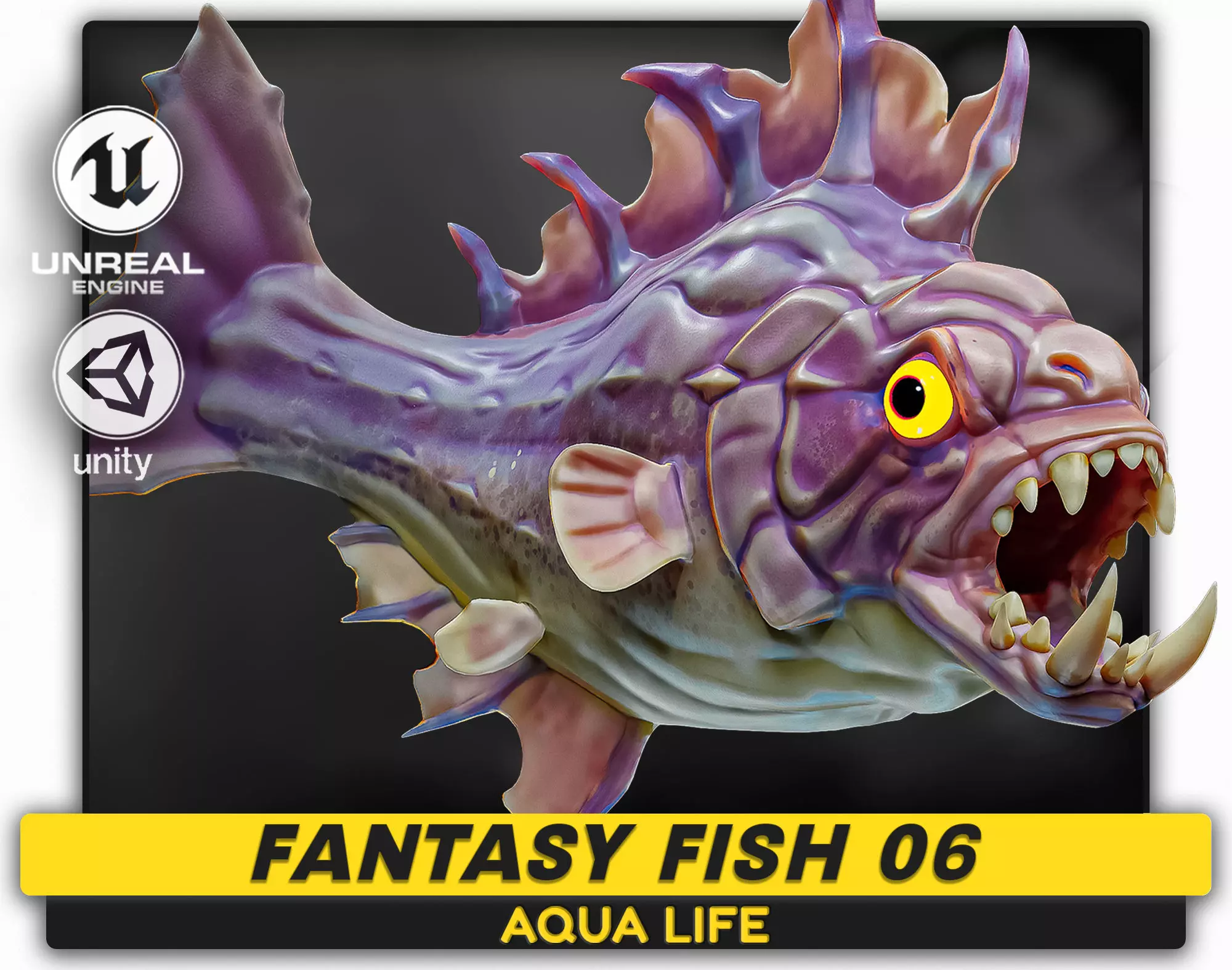 Fantasy Fish 06 - Aqua Life - Water Underwater Creature - 45 Low-poly 3D model_0