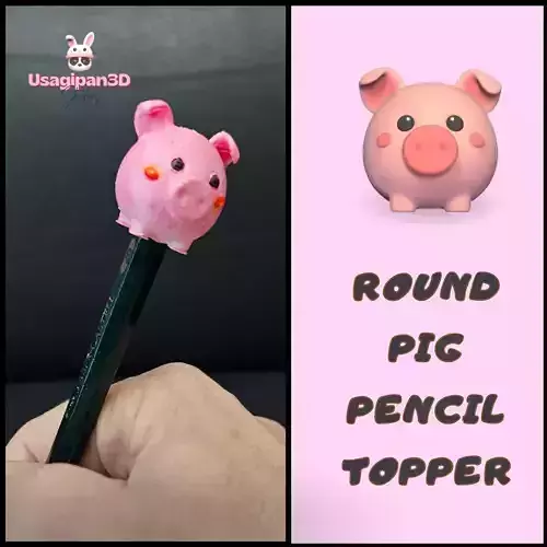 Round Pig Pencil Holder 3D print model