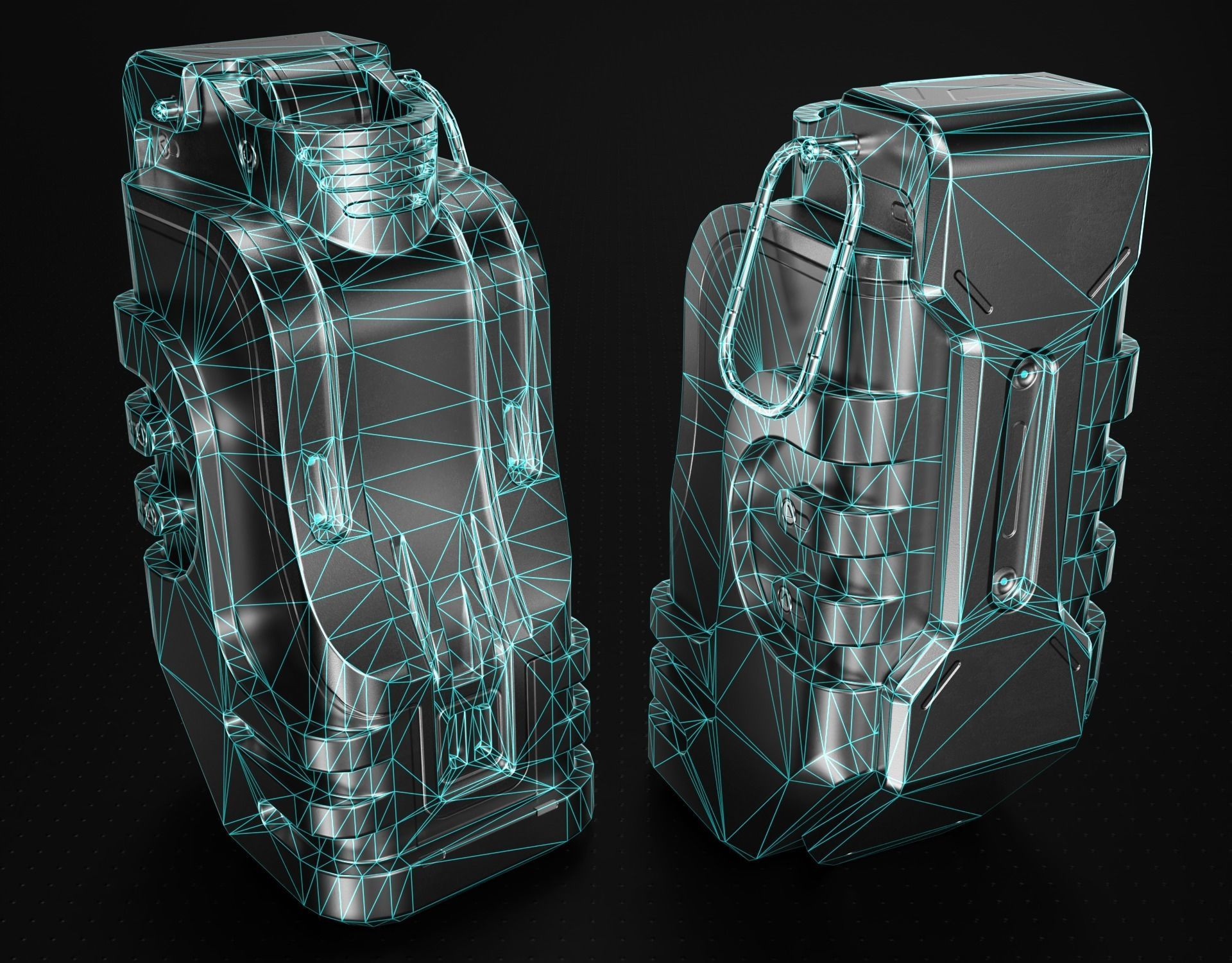 Sci-fi Grenade Low-poly 3D model_2
