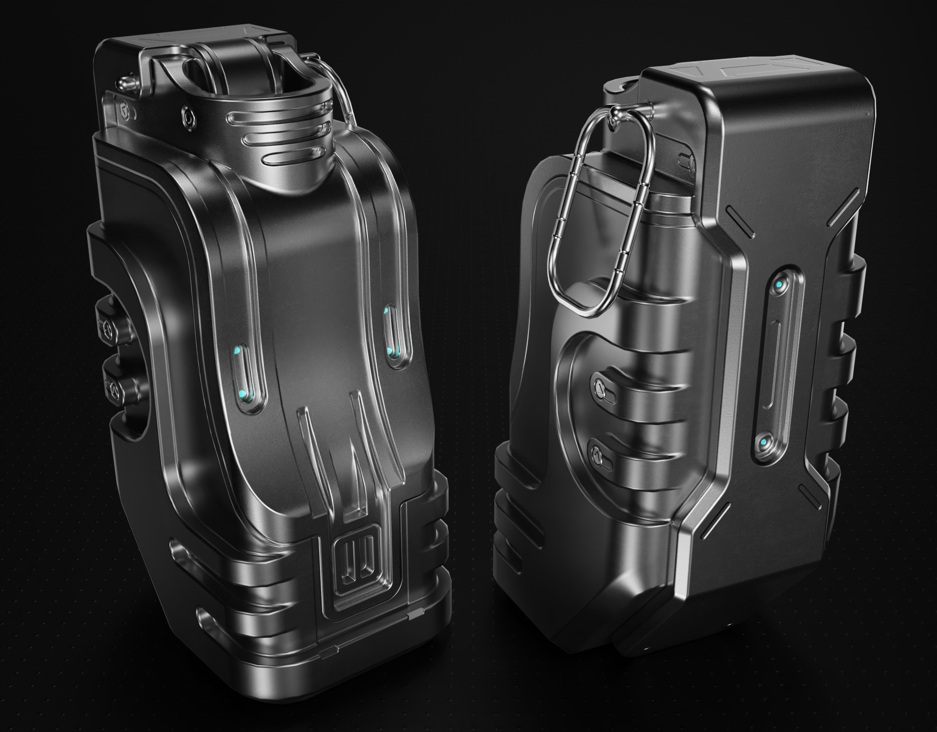 Sci-fi Grenade Low-poly 3D model_1