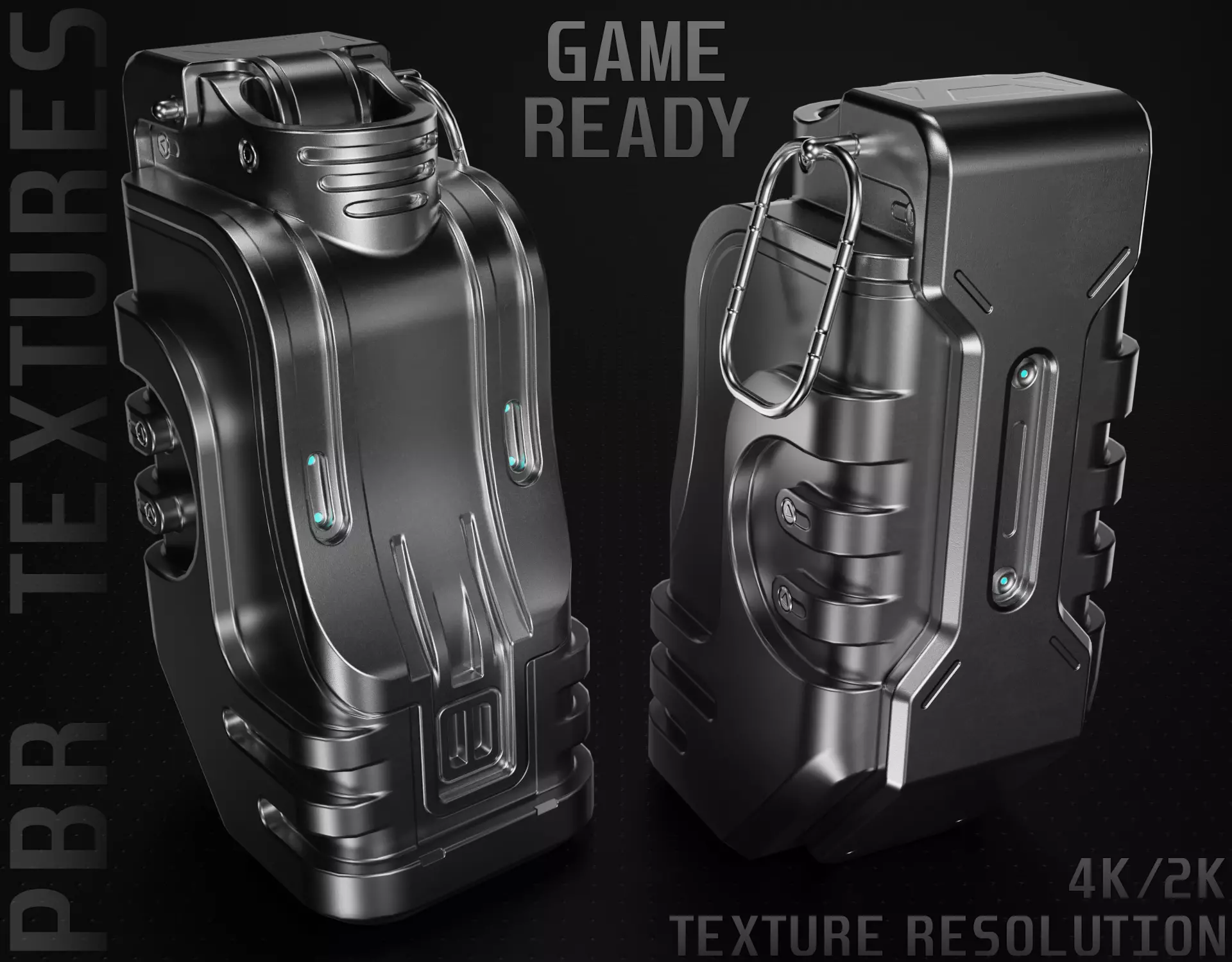 Sci-fi Grenade Low-poly 3D model_0
