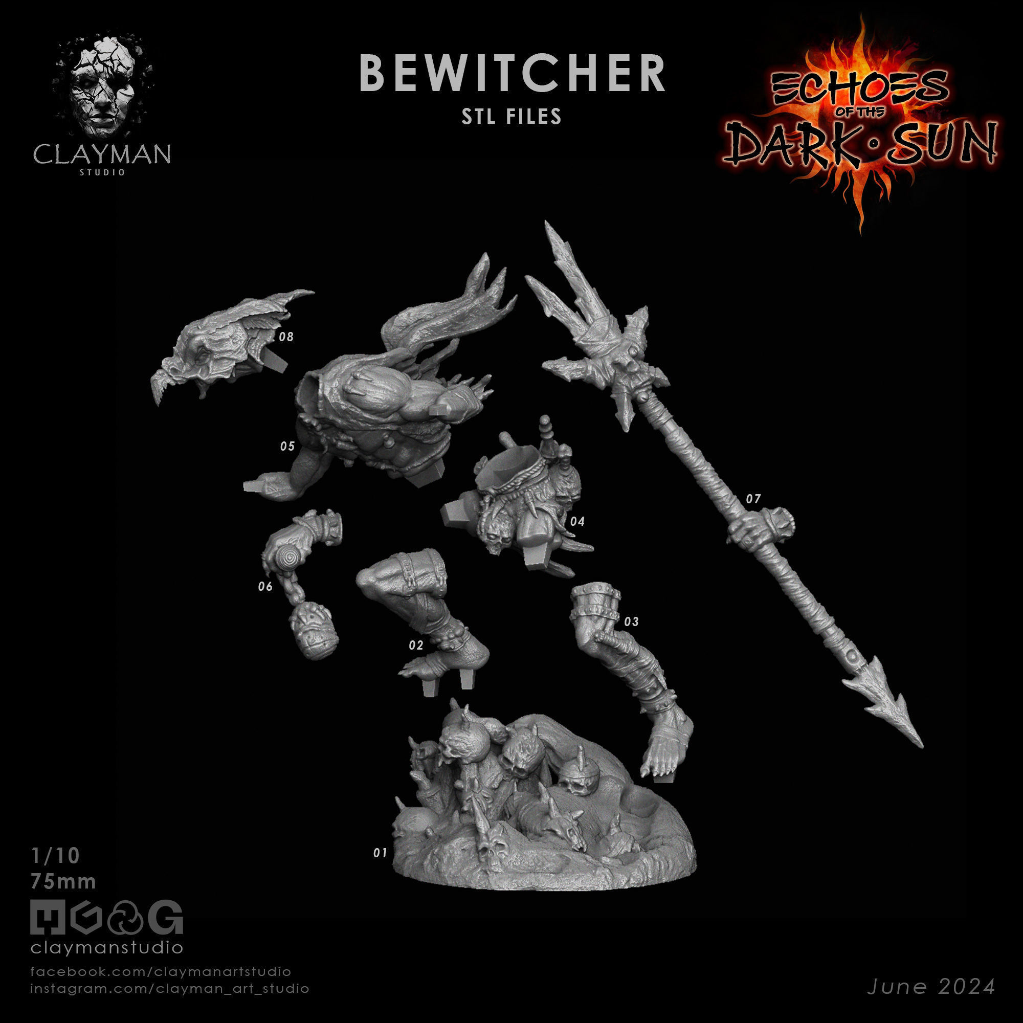 Bewitcher 32mm 75mm 242mm 3D print model_4