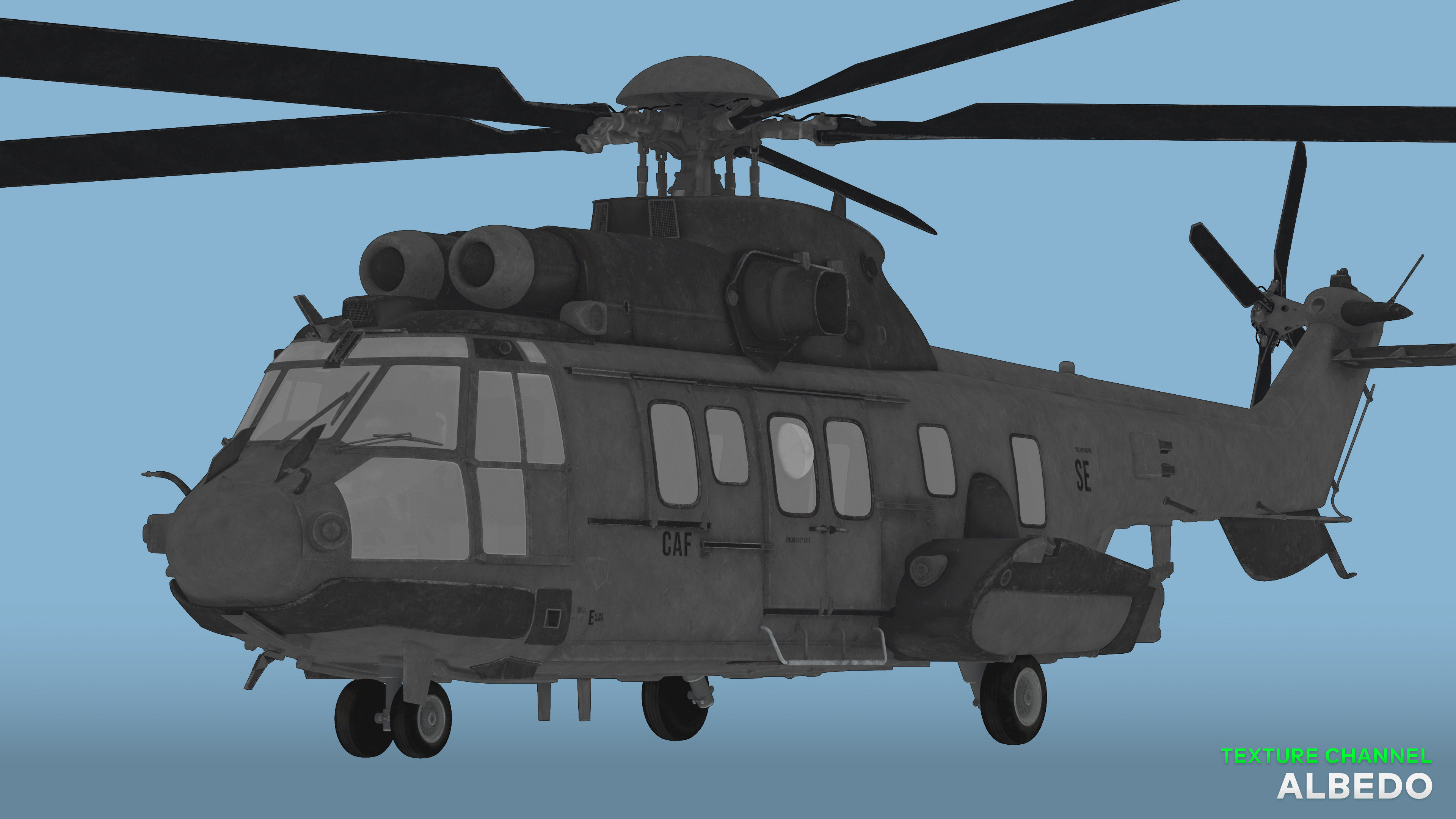 Eurocopter ELIPS NG with 6 Camouflage Skins - Game Ready Low-poly 3D model_29
