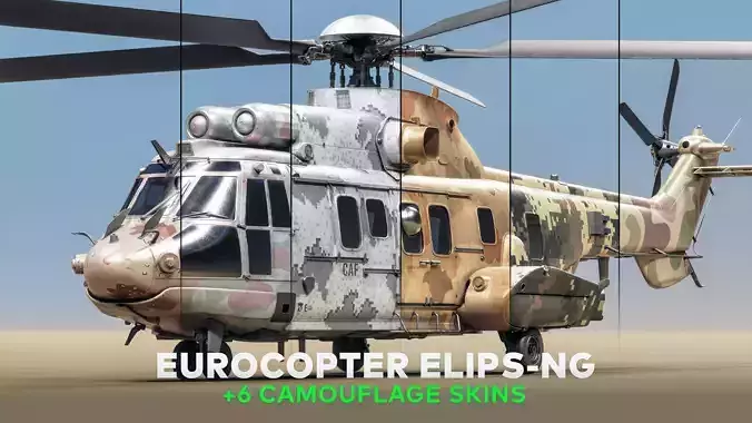 Eurocopter ELIPS NG with 6 Camouflage Skins - Game Ready