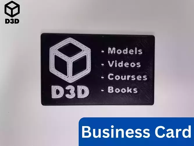 One-Sided Customizable Business Card Fusion 360 3D print model