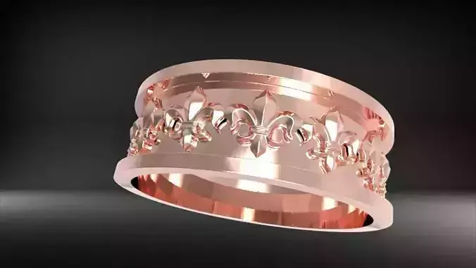 FLEUR DE LIS UNISEX RING WEDDING BAND JEWELRY