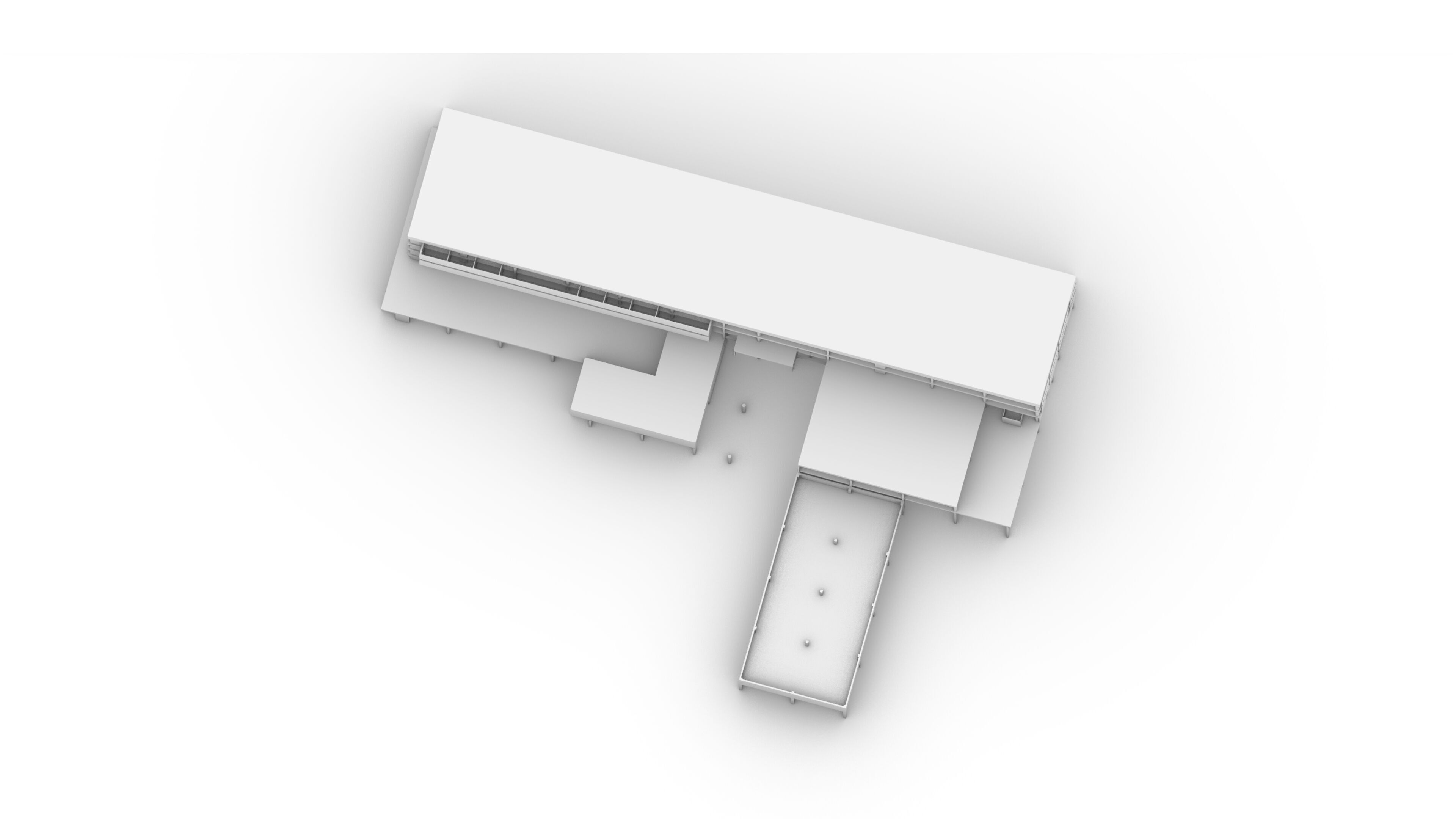 Brutalist Concrete Building 3D model_6