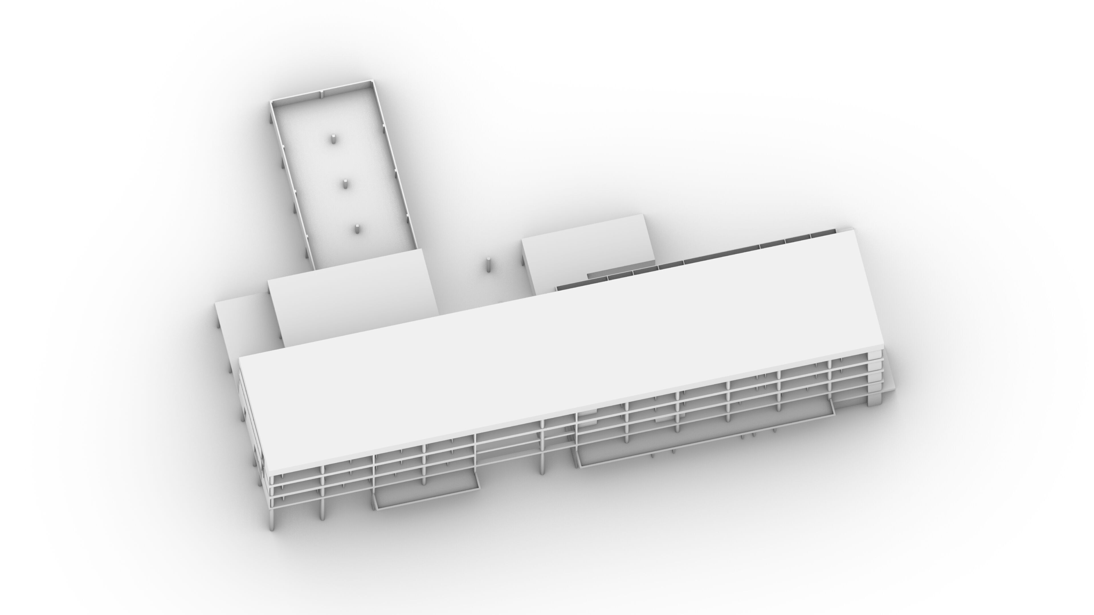 Brutalist Concrete Building 3D model_7