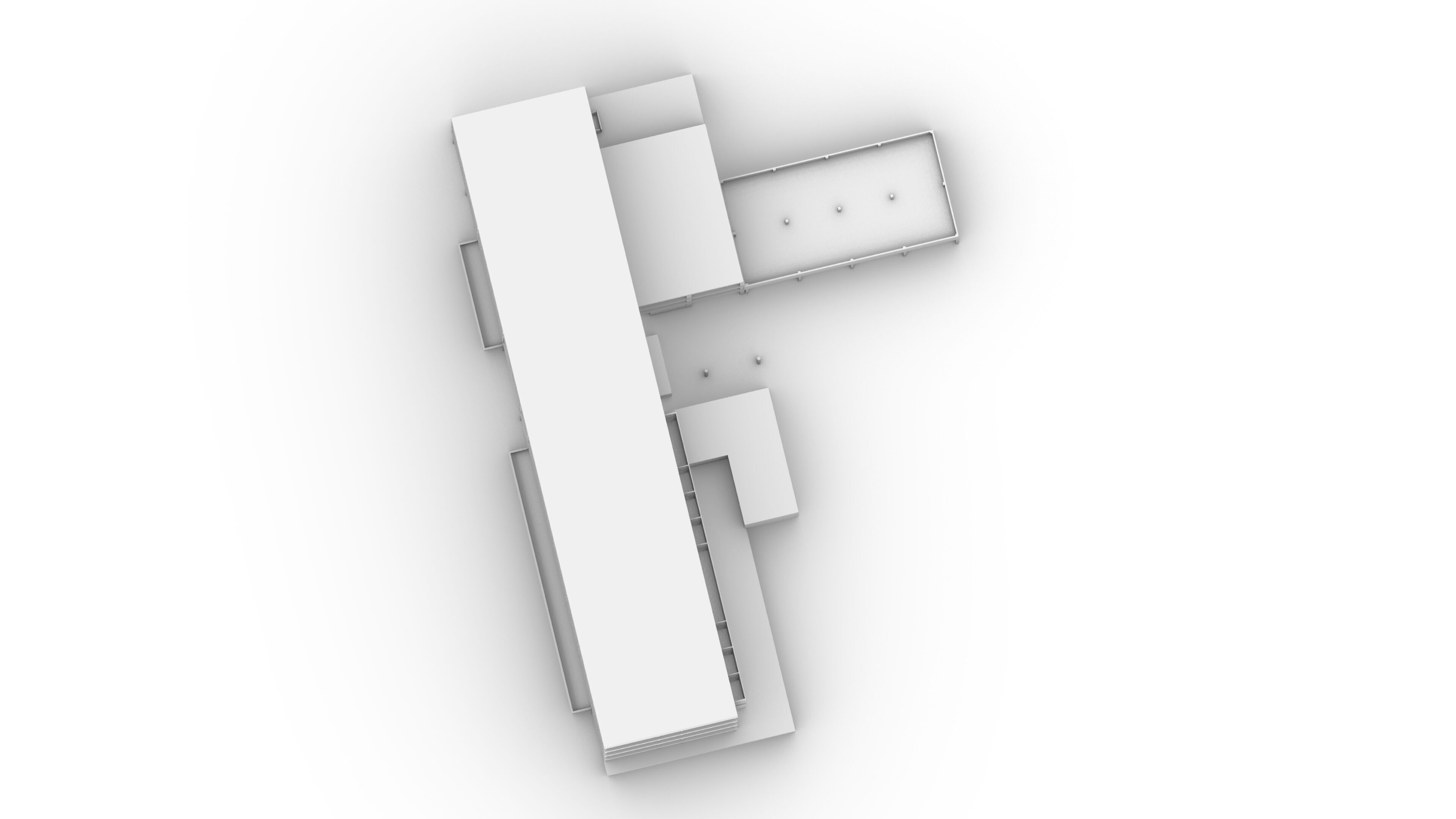 Brutalist Concrete Building 3D model_8