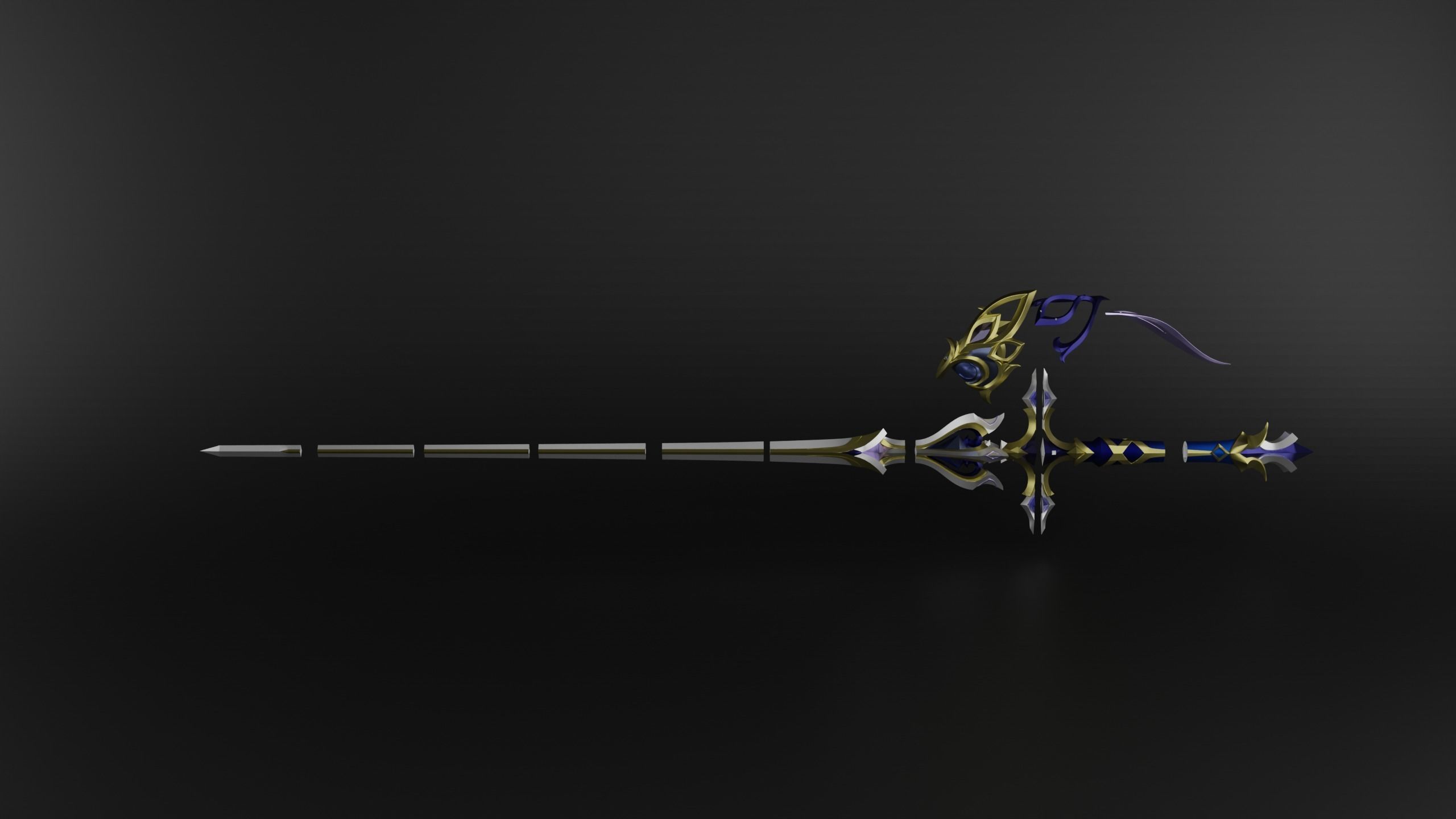 Genshin impact Absolution Clorinde Sword 3d print model 3D print model_5