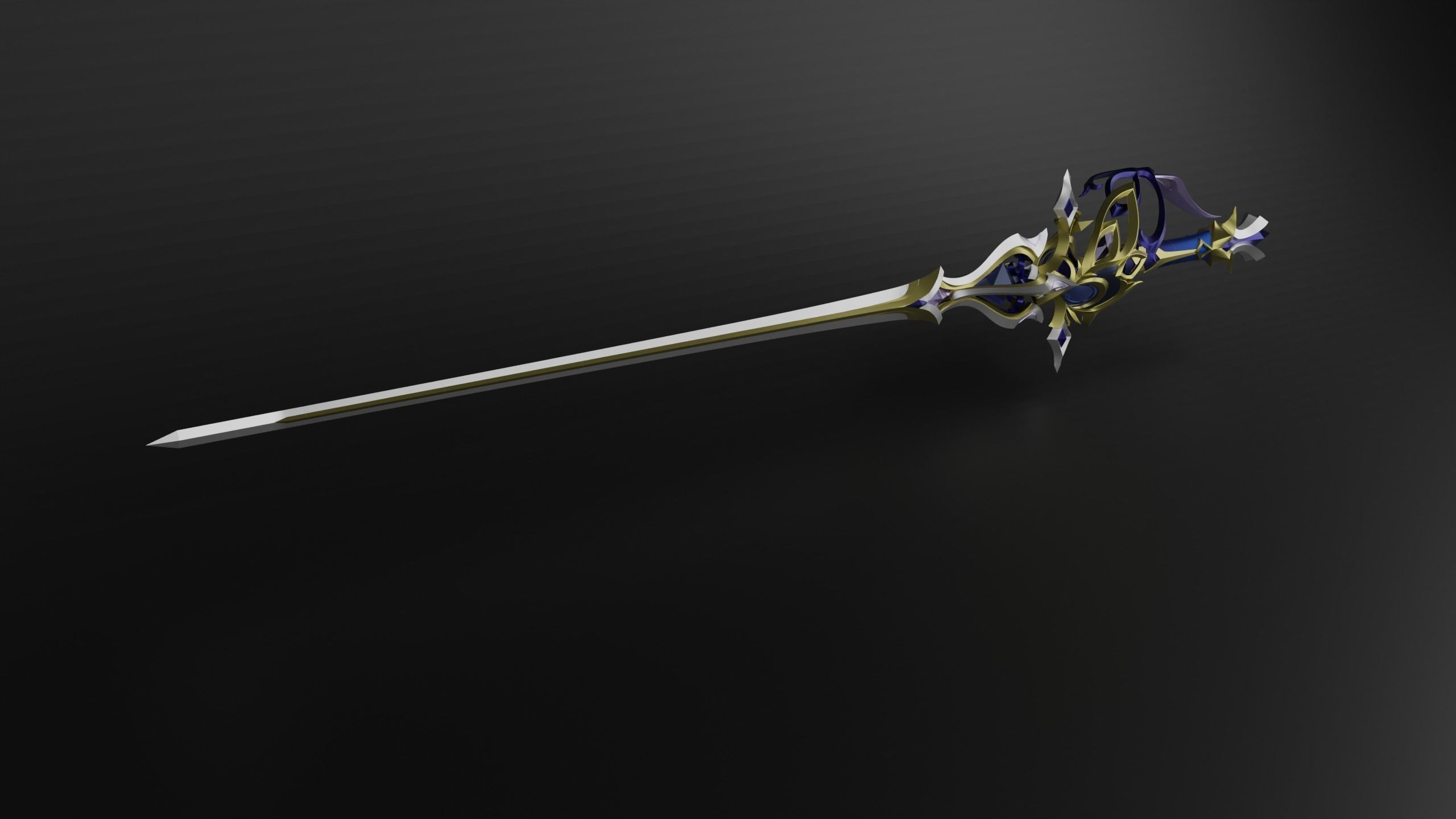Genshin impact Absolution Clorinde Sword 3d print model 3D print model_4