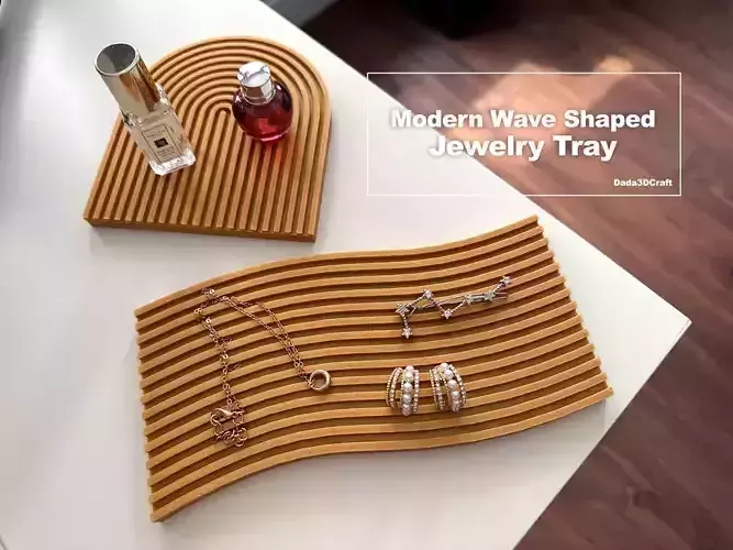 Modern Wave Shaped Jewelry Tray 3D print model