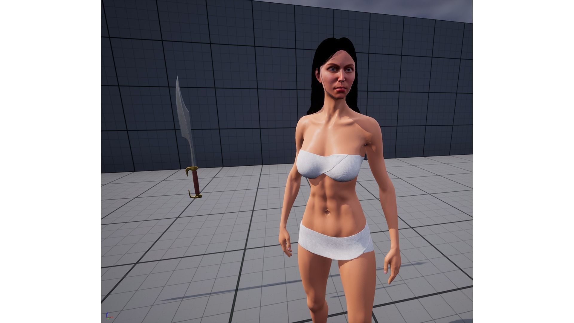 Female Hero Low-poly 3D model_2