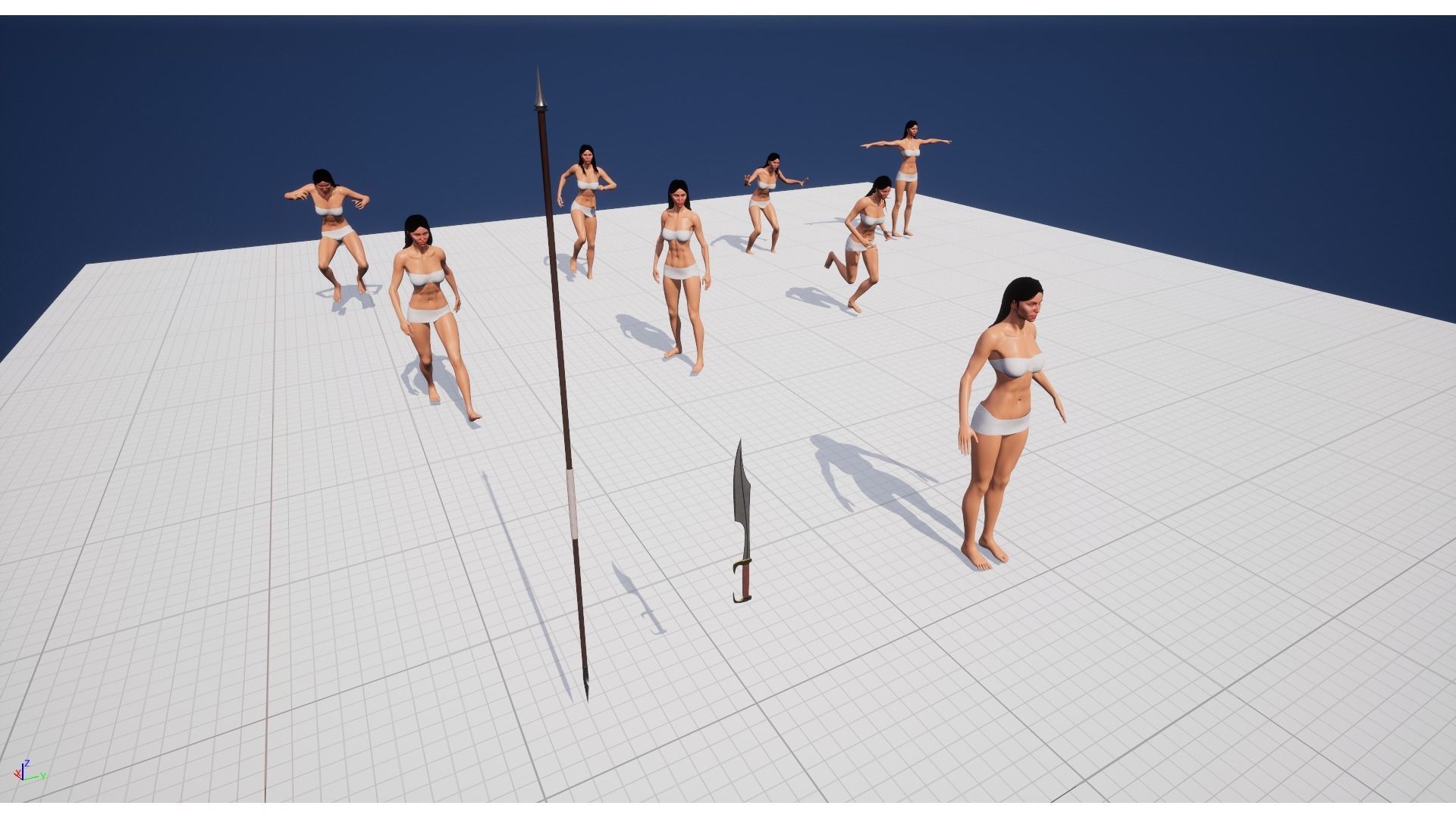 Female Hero Low-poly 3D model_6