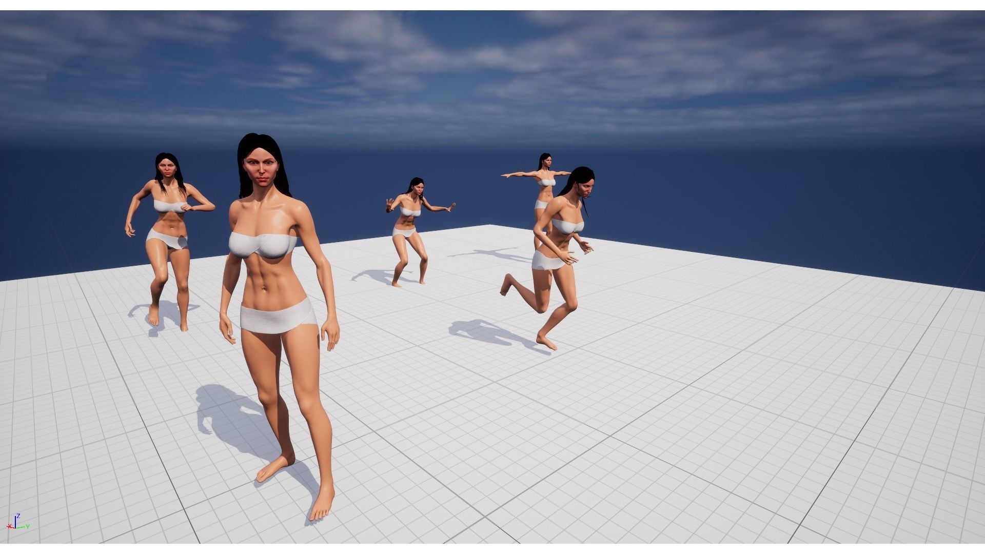 Female Hero Low-poly 3D model_5