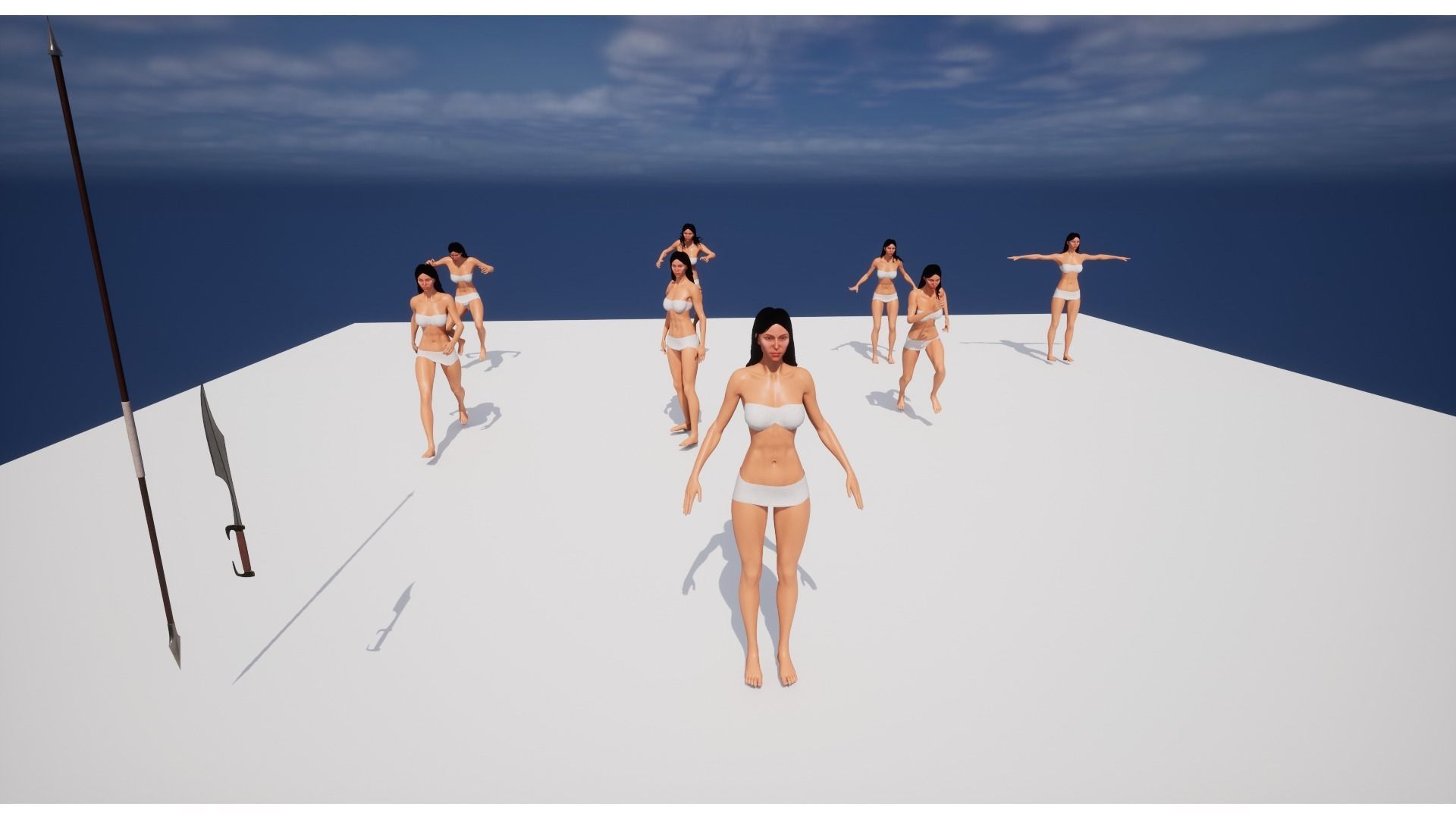 Female Hero Low-poly 3D model_3