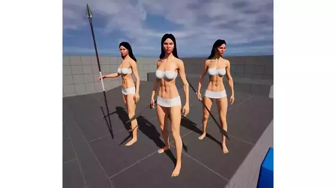 Female Hero Low-poly 3D model Female Hero Low-poly 3D model