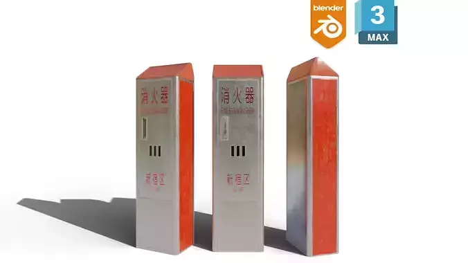 Japanese Fire Extinguisher 2 Low-poly 3D model