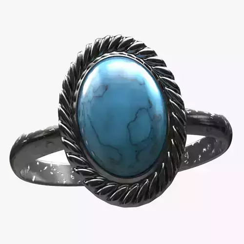 Blue Stone Silver Ring