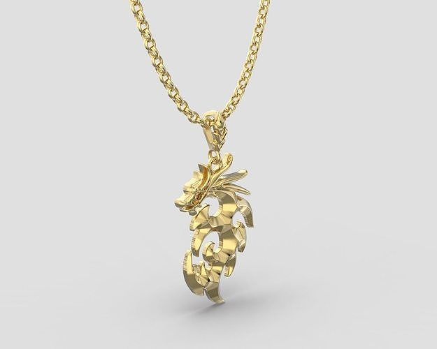 P 029 Dragon Pendant 3D print model