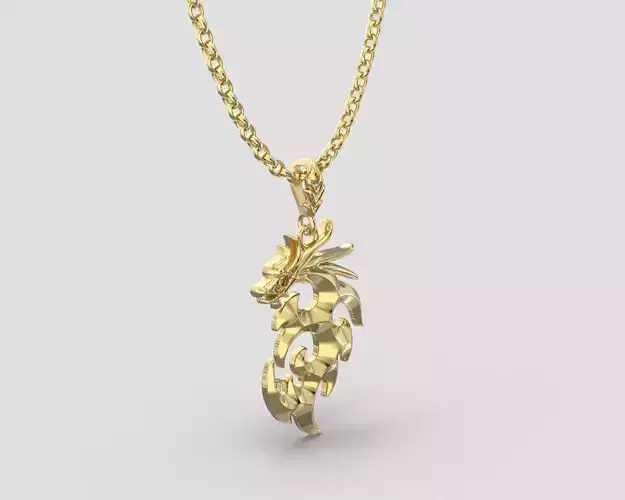 P 029 Dragon Pendant 3D print model
