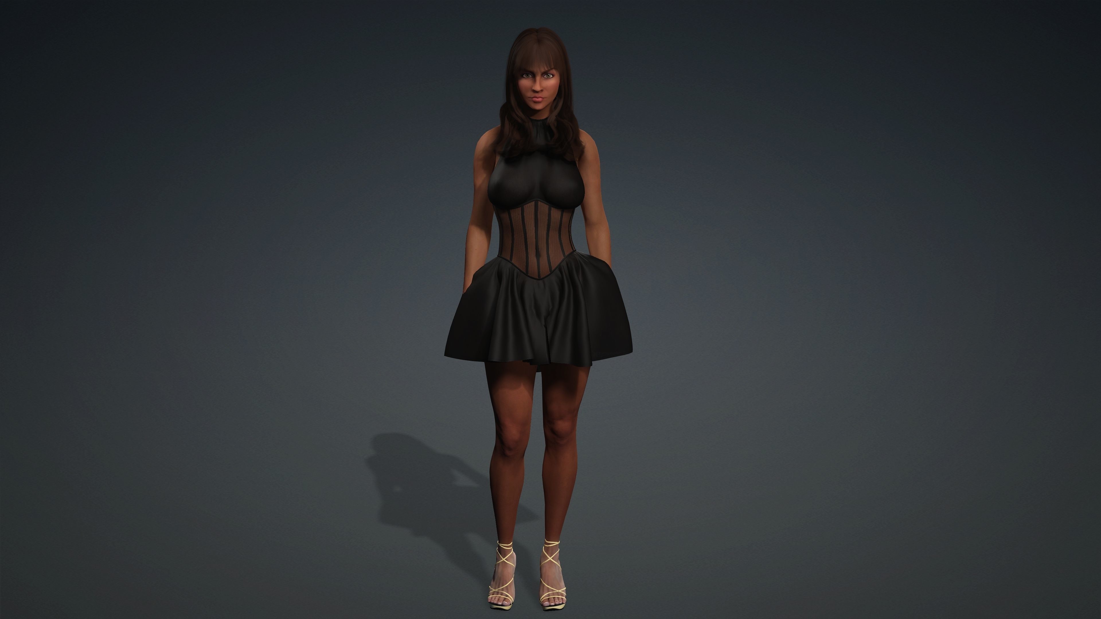 Sexy Character - Fully Rigged 3D model Low-poly 3D model_4