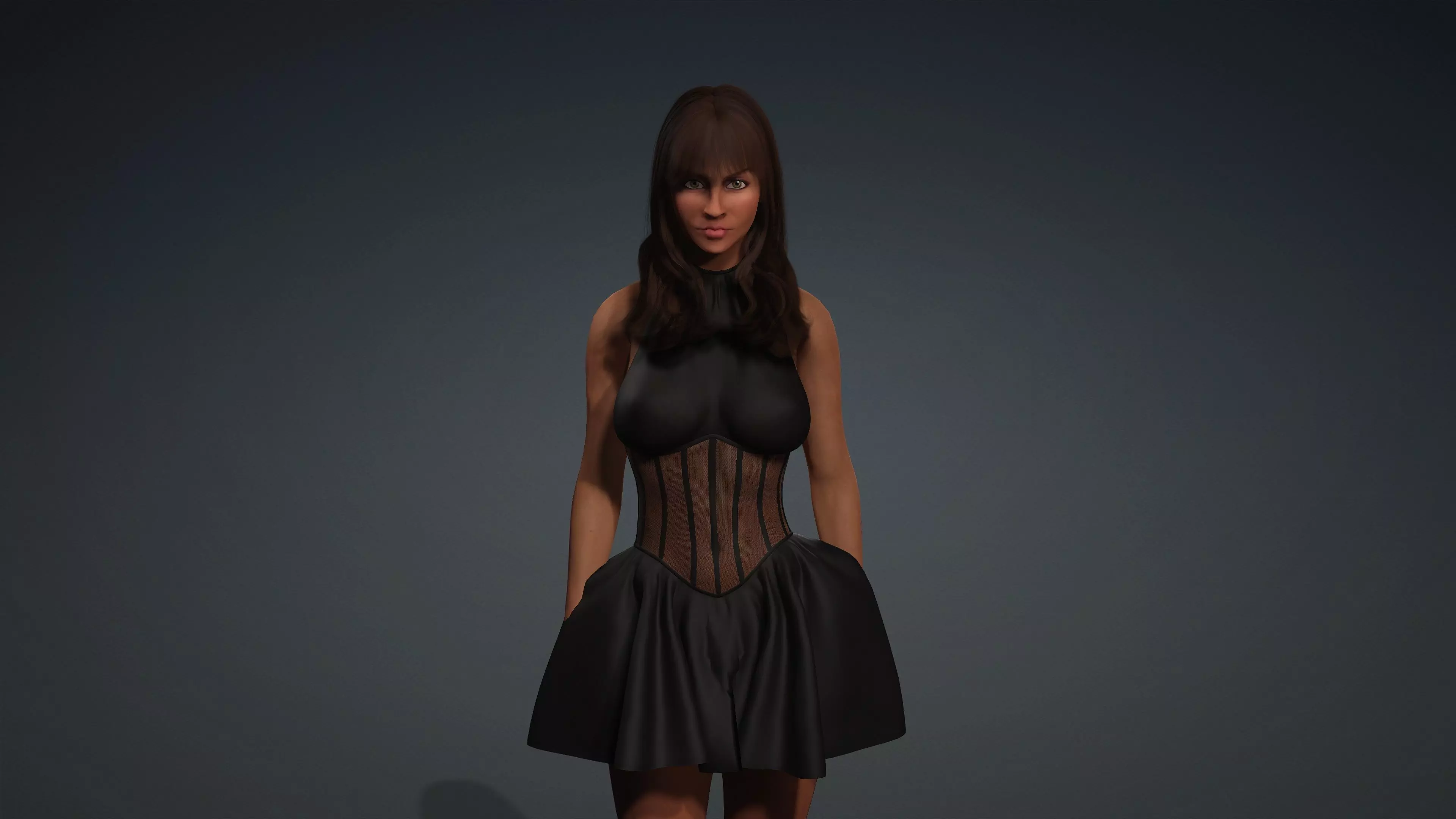 Sexy Character - Fully Rigged 3D model Low-poly 3D model_0