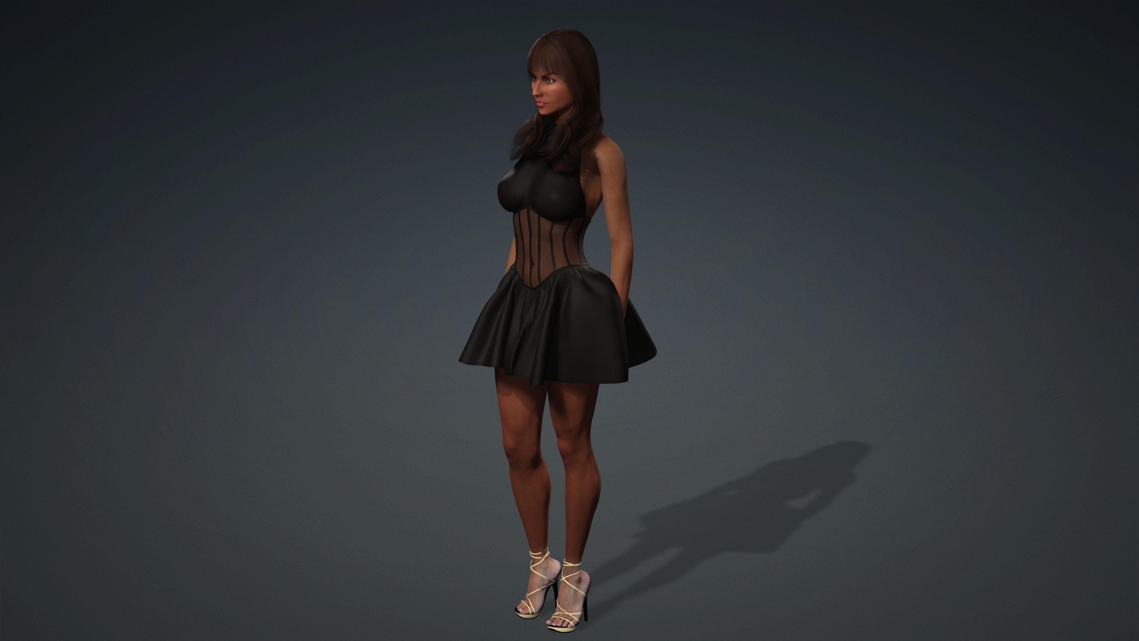Sexy Character - Fully Rigged 3D model Low-poly 3D model_5