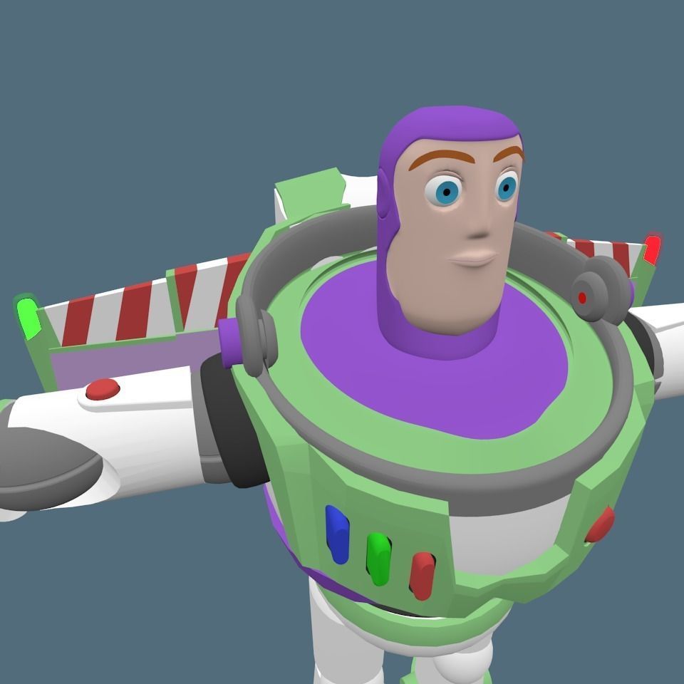 Buzz l eclair Low-poly 3D model_2