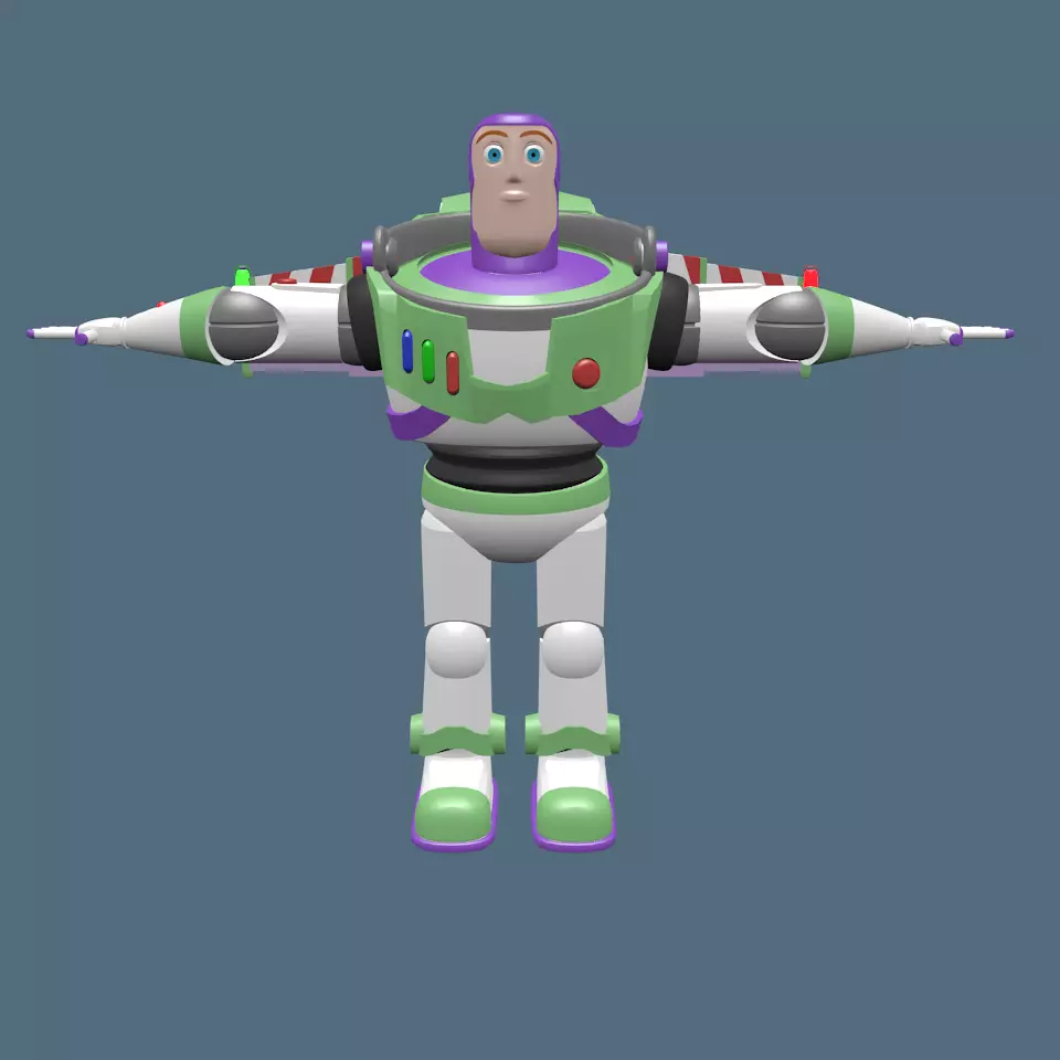 Buzz l eclair Low-poly 3D model_0
