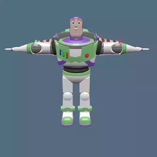 Buzz l eclair Low-poly 3D model