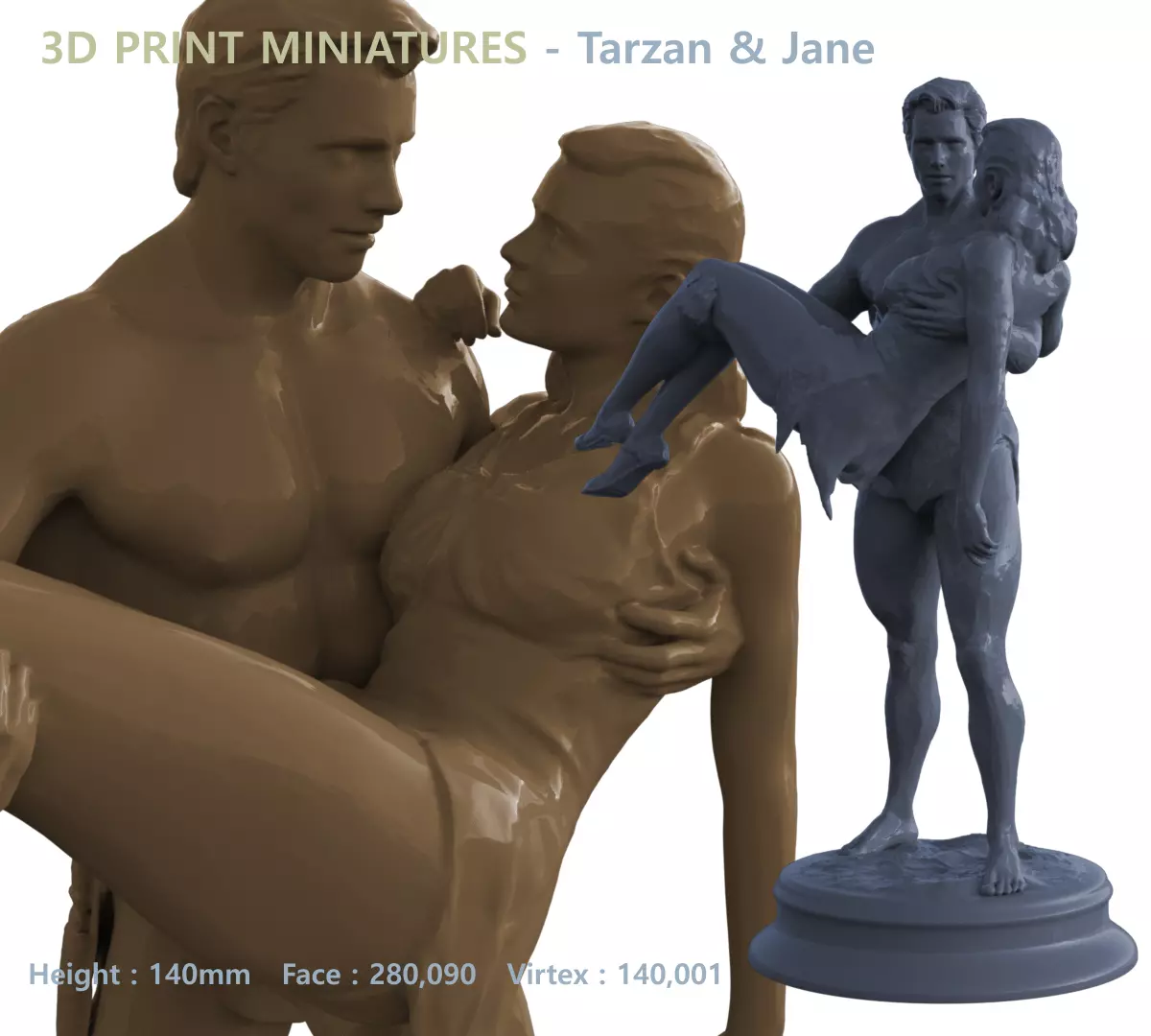 Tarzan and Jane 3D print model_0