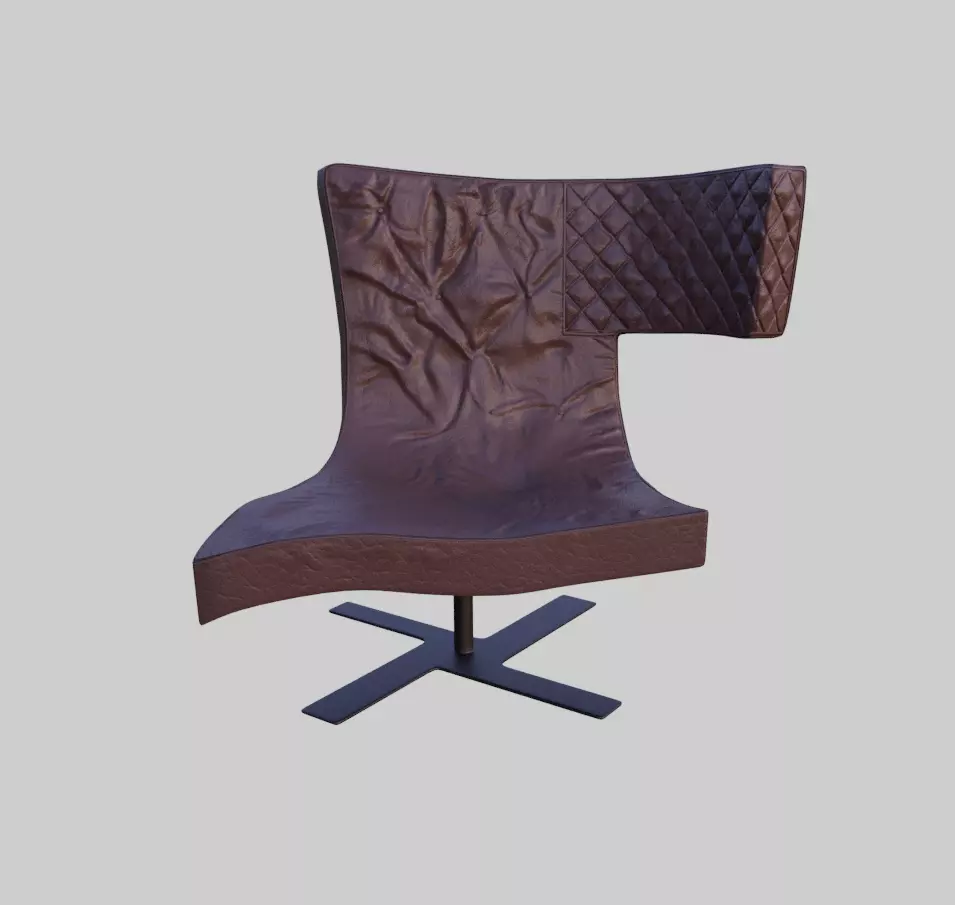 cushioned chair AR ready Low-poly 3D model