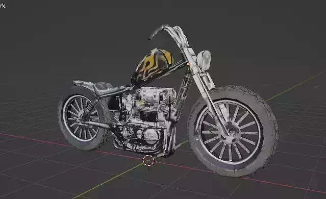 PSX Style Low-Poly Motorbike