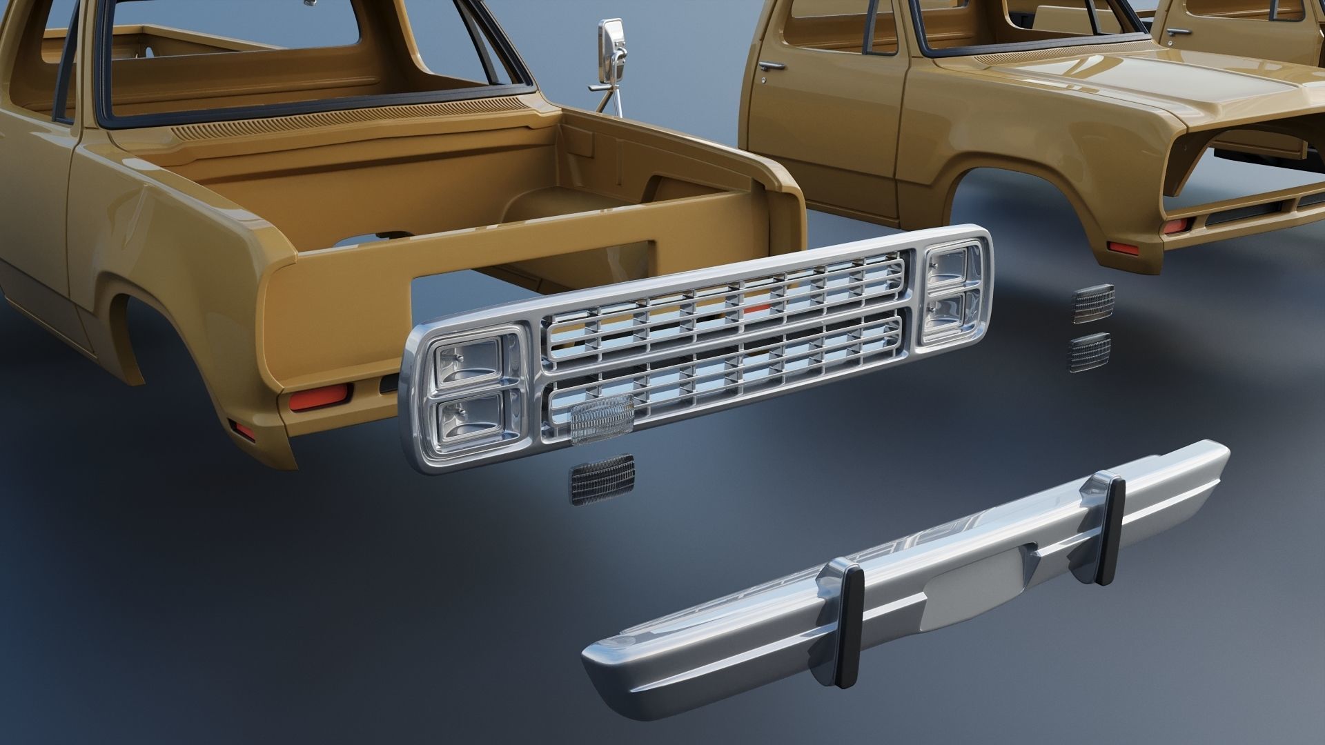 Dodge Power Wagon W150 1979 3D print model_23