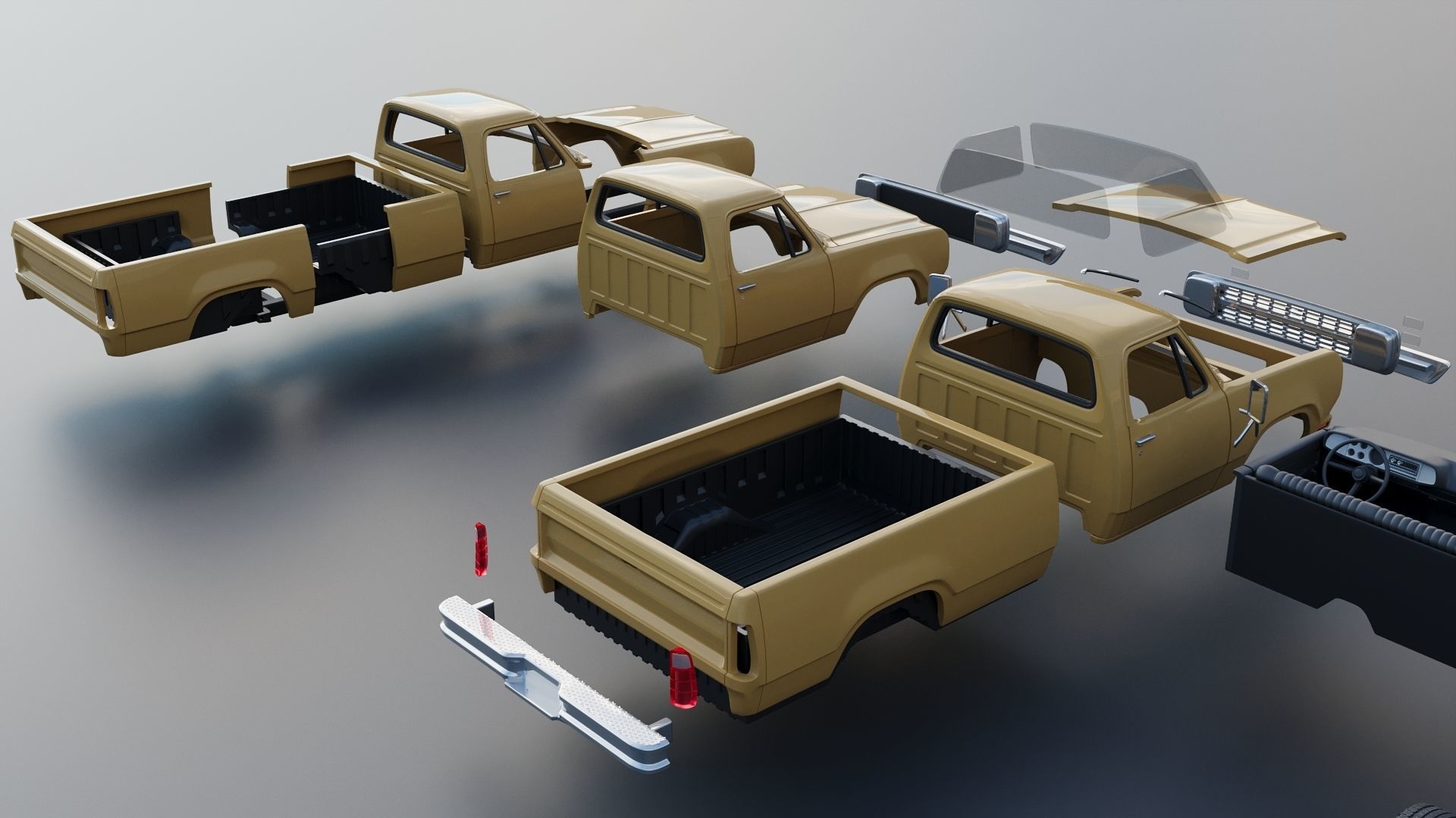 Dodge Power Wagon W150 1979 3D print model_21