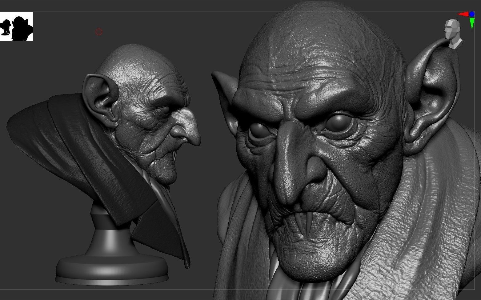 NOSFERATU BUST 3D print model_7