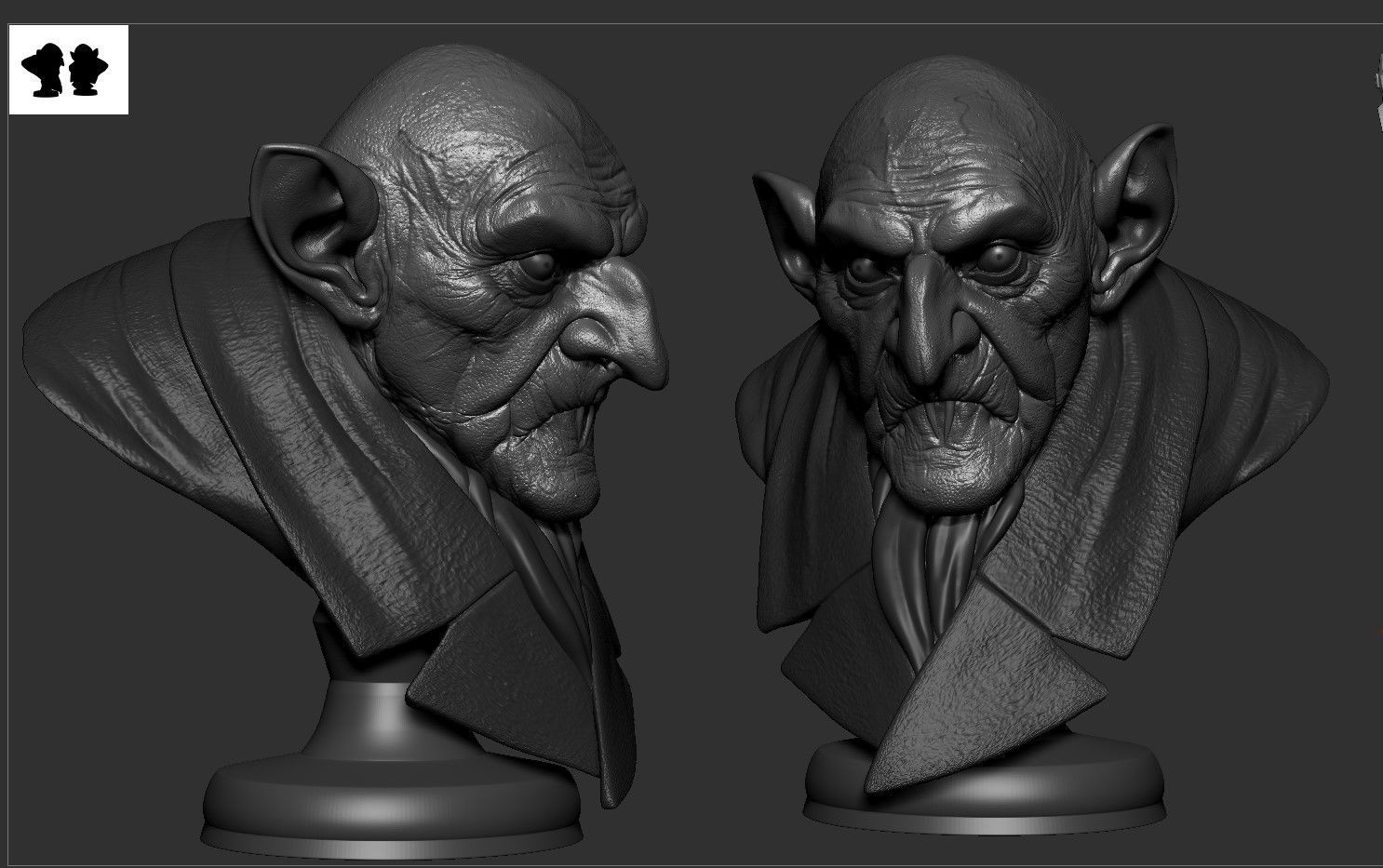 NOSFERATU BUST 3D print model_5
