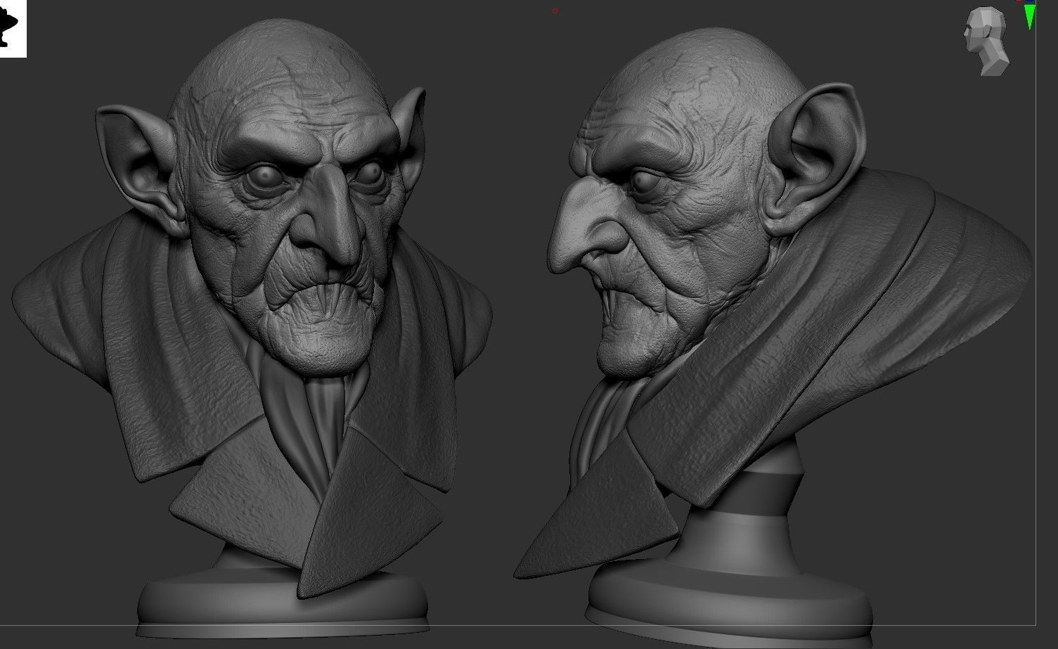 NOSFERATU BUST 3D print model_4