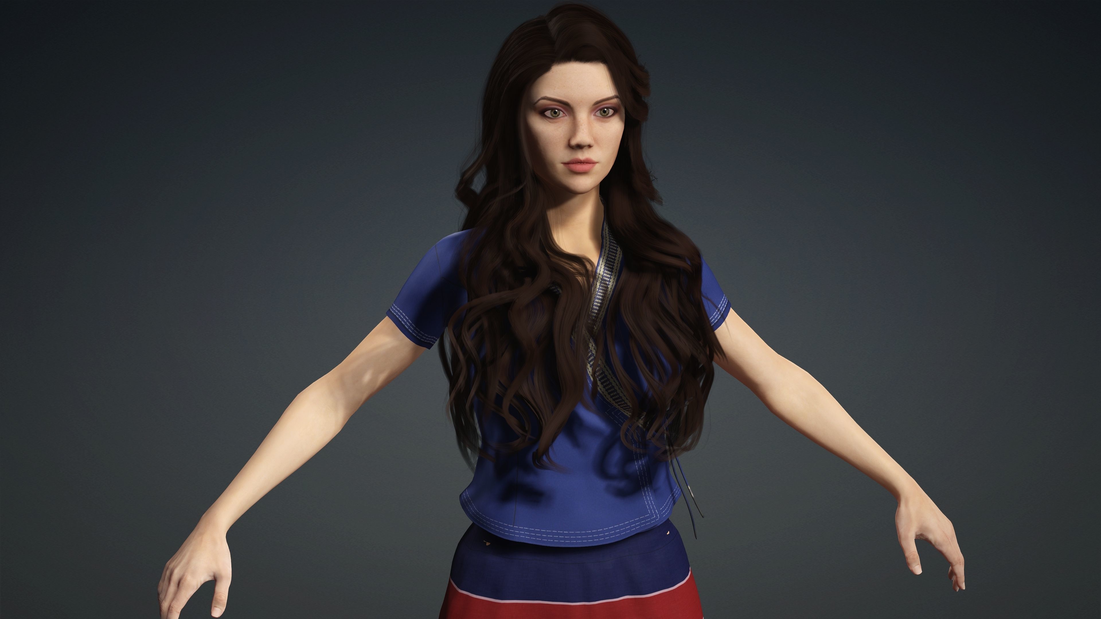 Sexy Character - Fully Rigged 3D model Low-poly 3D model_4