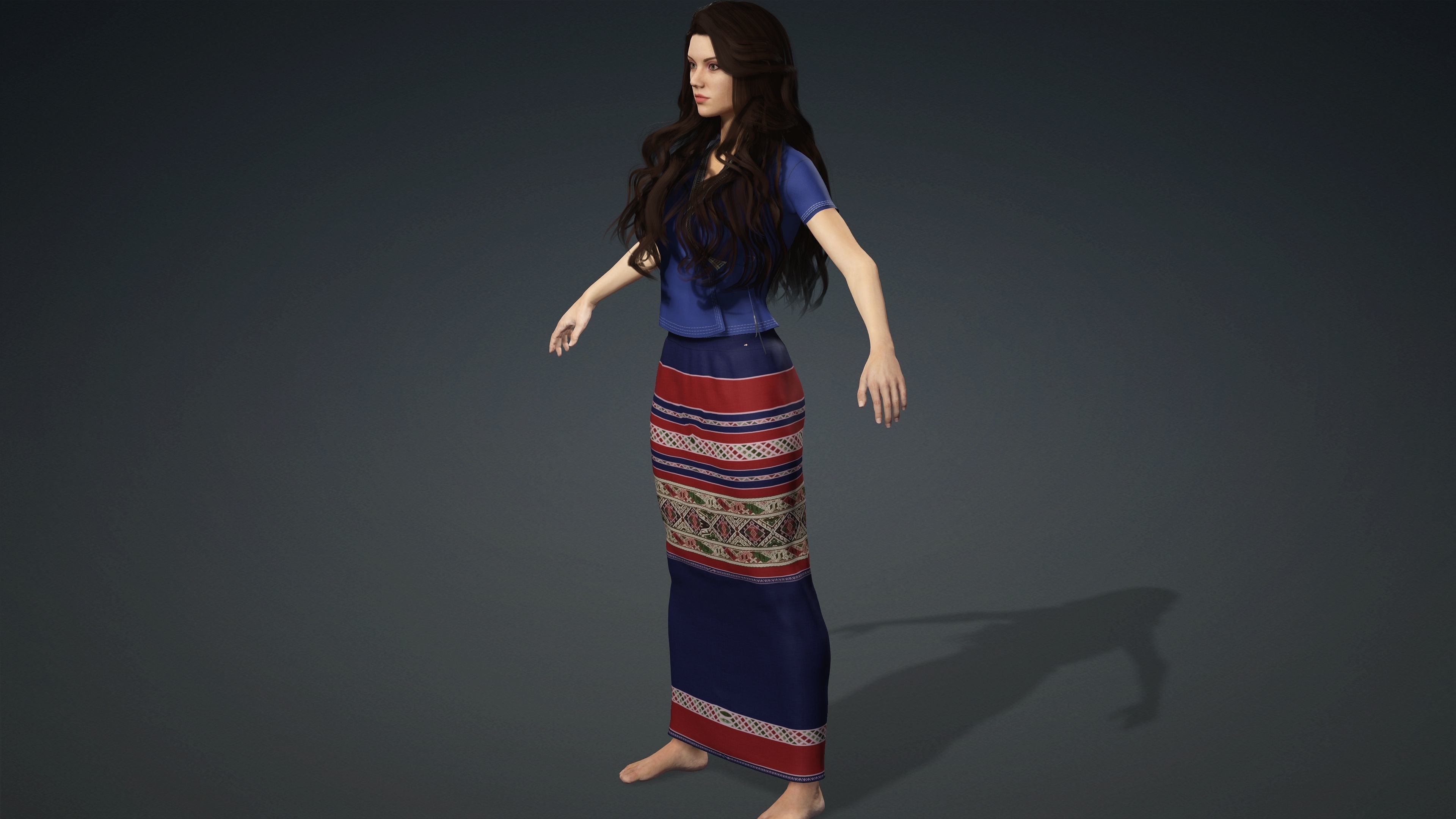 Sexy Character - Fully Rigged 3D model Low-poly 3D model_5