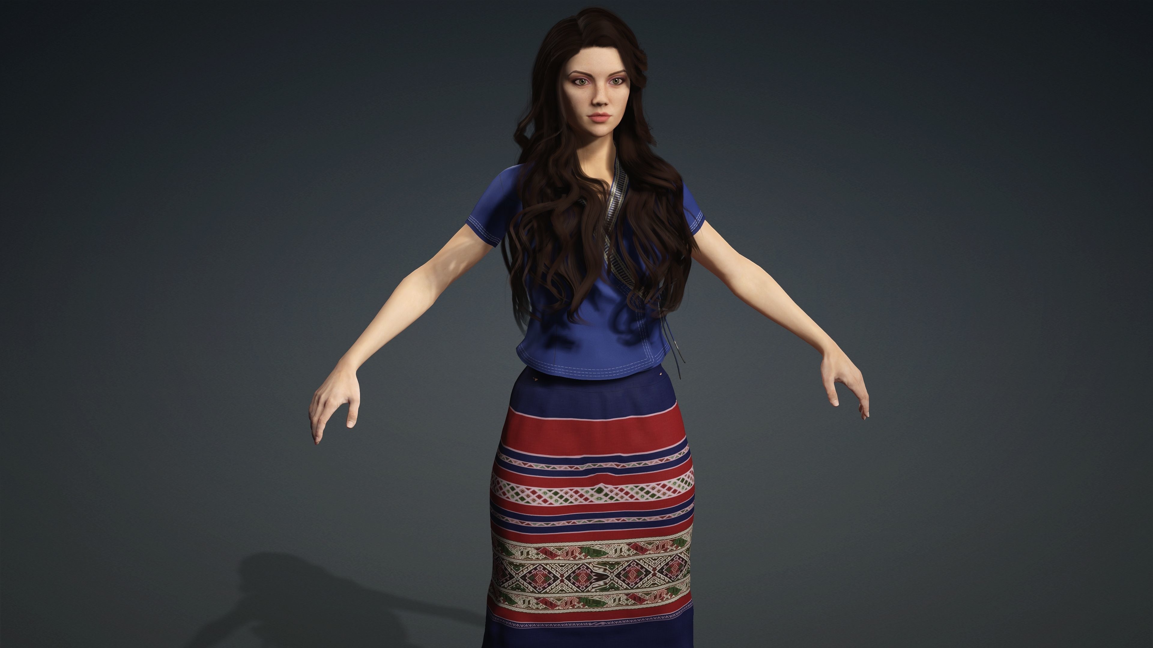 Sexy Character - Fully Rigged 3D model Low-poly 3D model_1